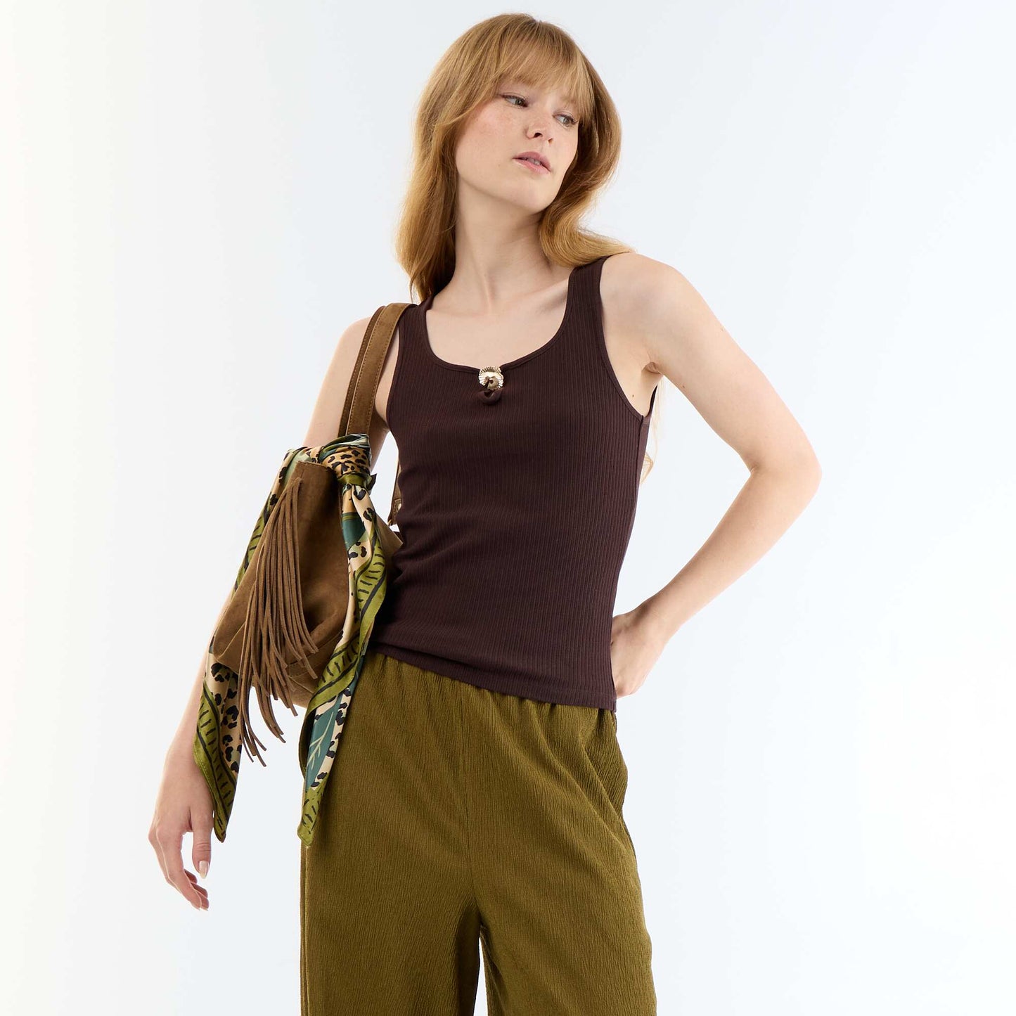 Sleeveless Tank Top BROWN