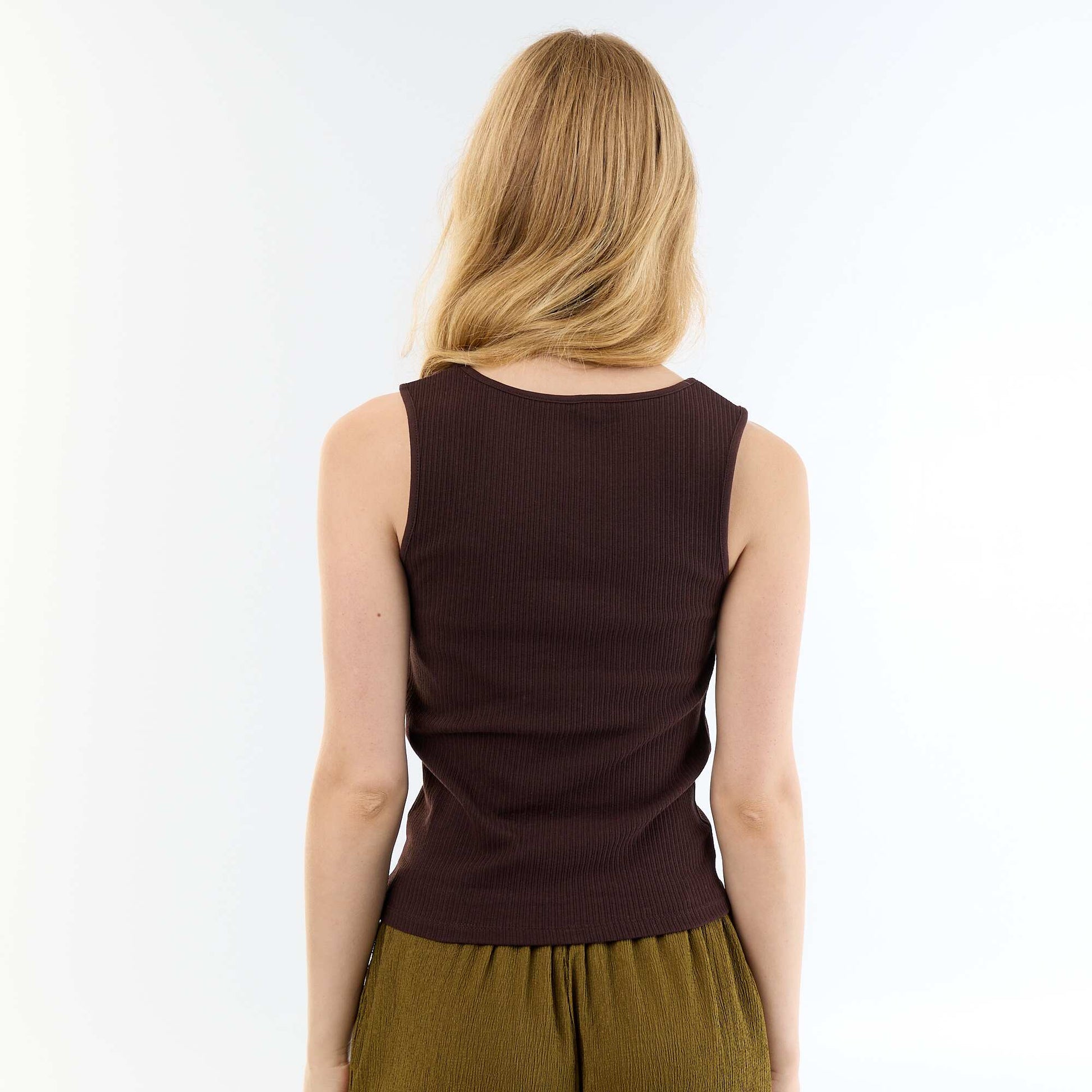 Sleeveless Tank Top BROWN