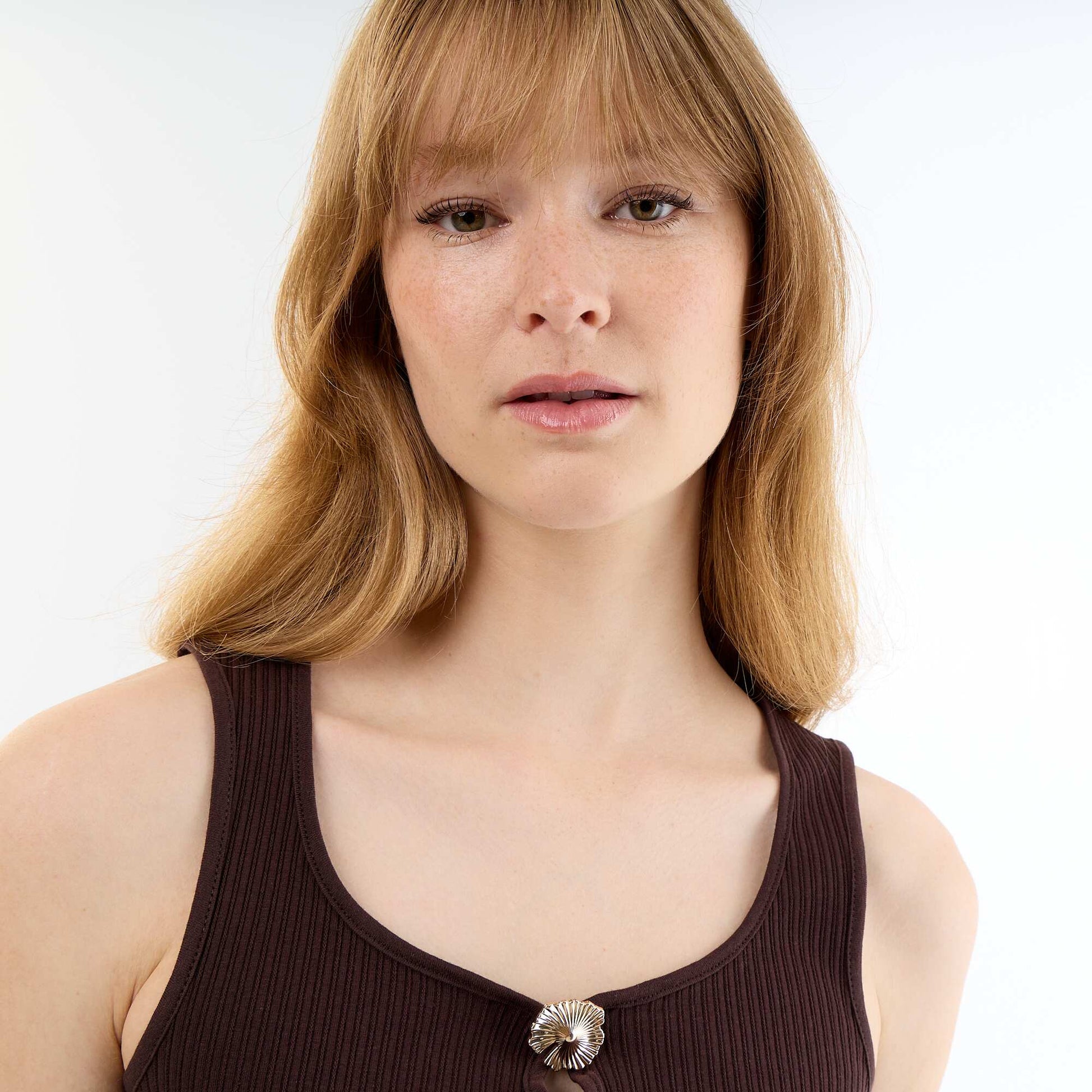 Sleeveless Tank Top BROWN