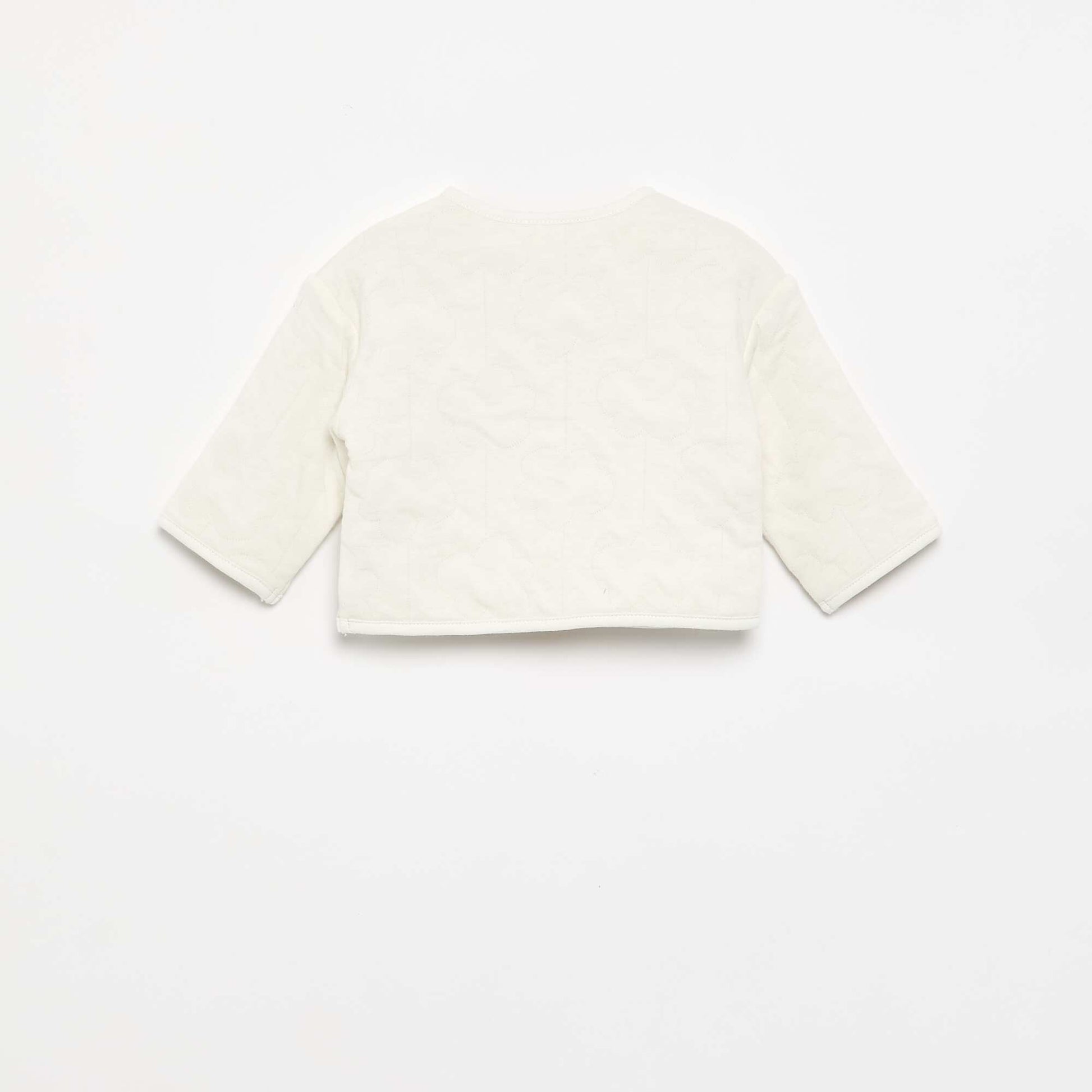Reversible quilted snap-fastened jacket WHITE