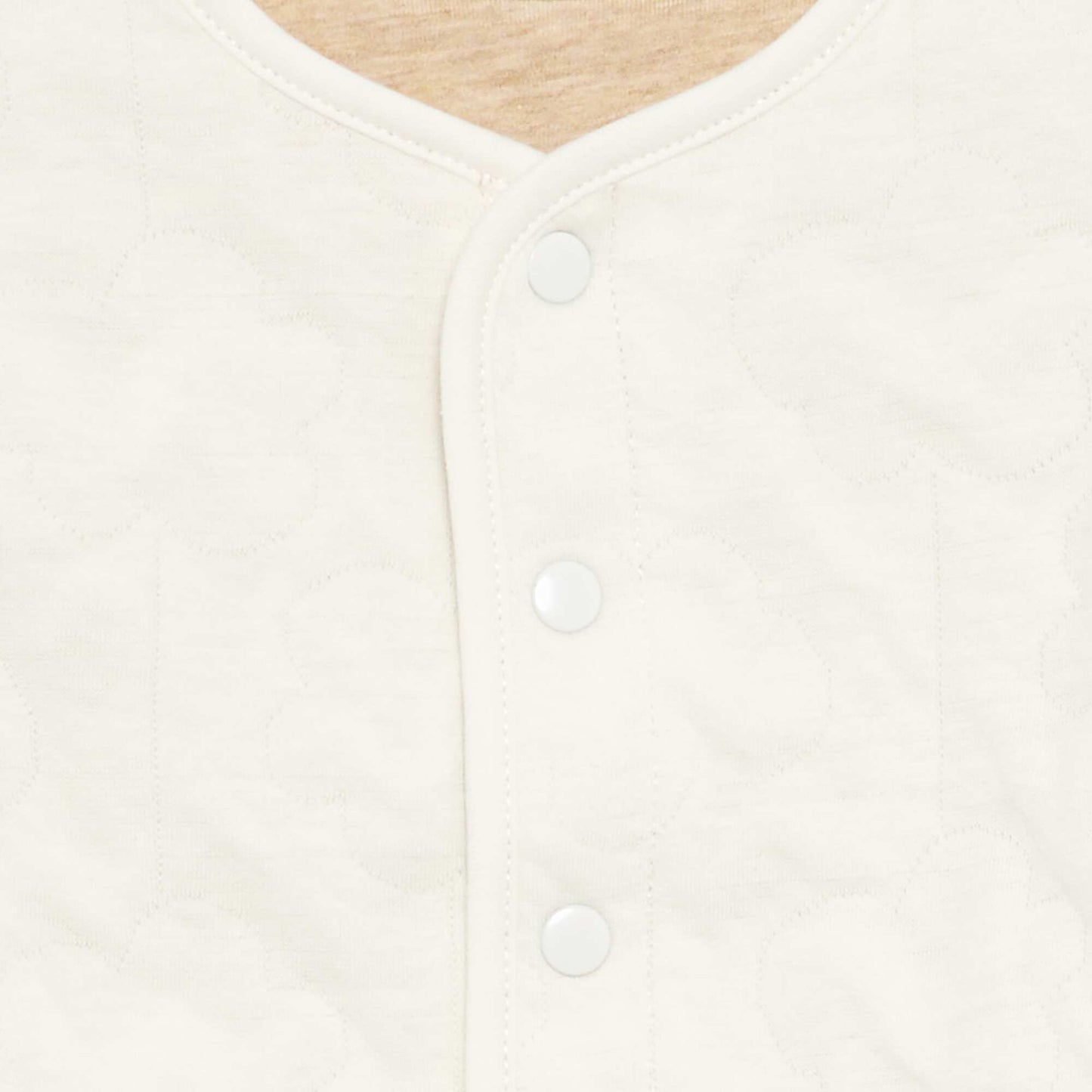 Reversible quilted snap-fastened jacket WHITE