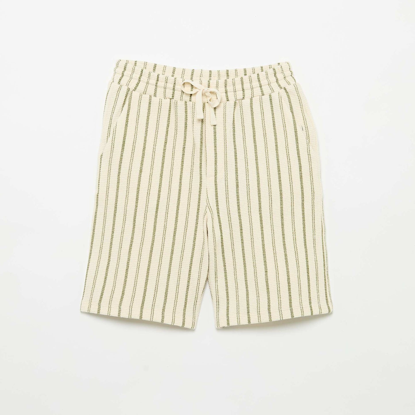 Striped Knit Shorts BEIGE