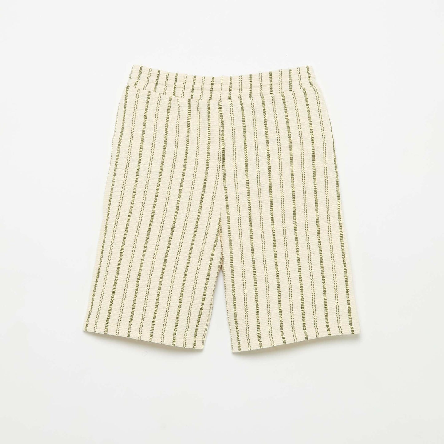Striped Knit Shorts BEIGE