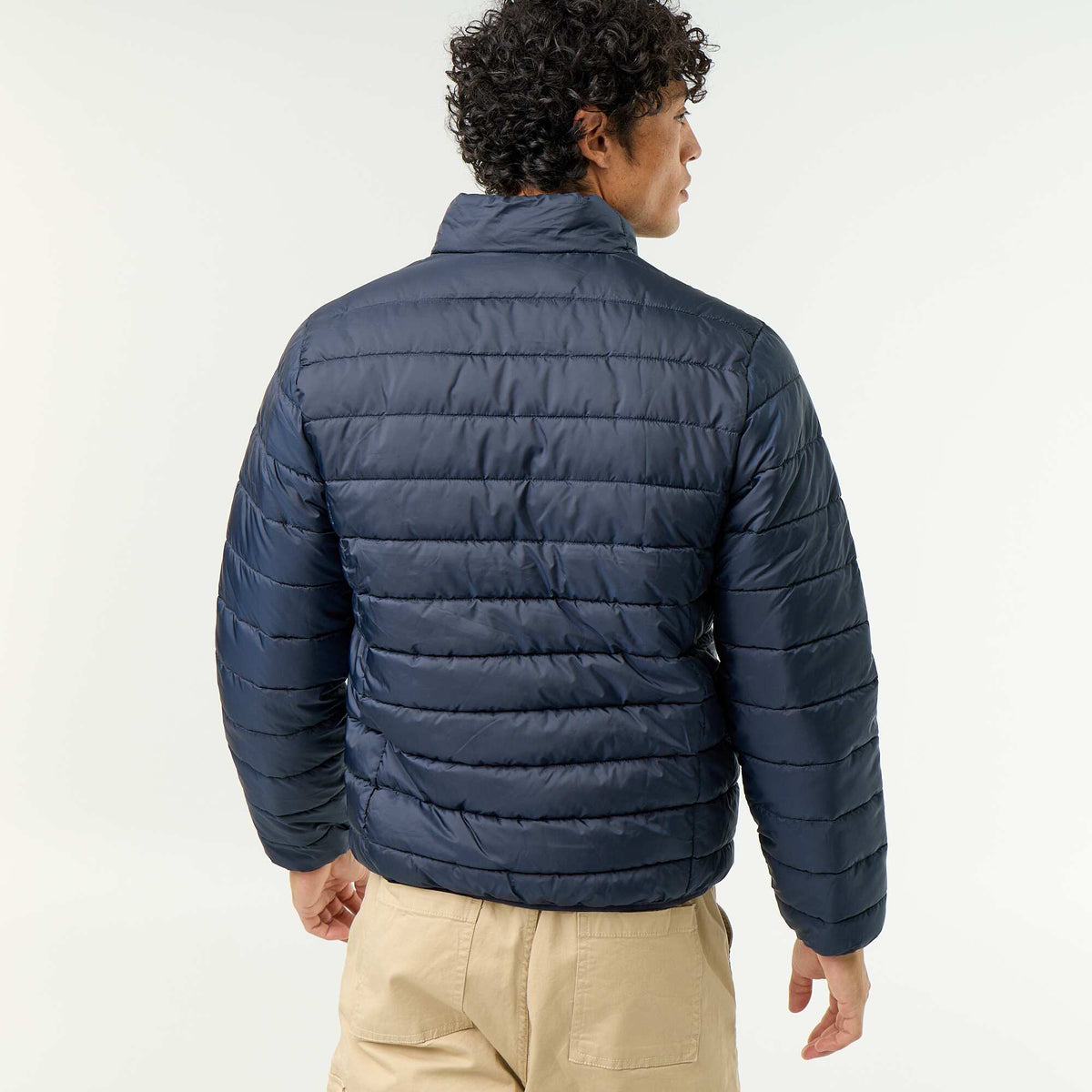 Lightweight puffer jacket with zip opening BLUE