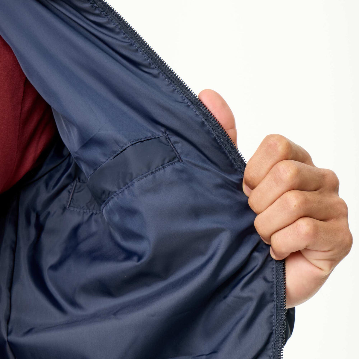 Lightweight puffer jacket with zip opening BLUE