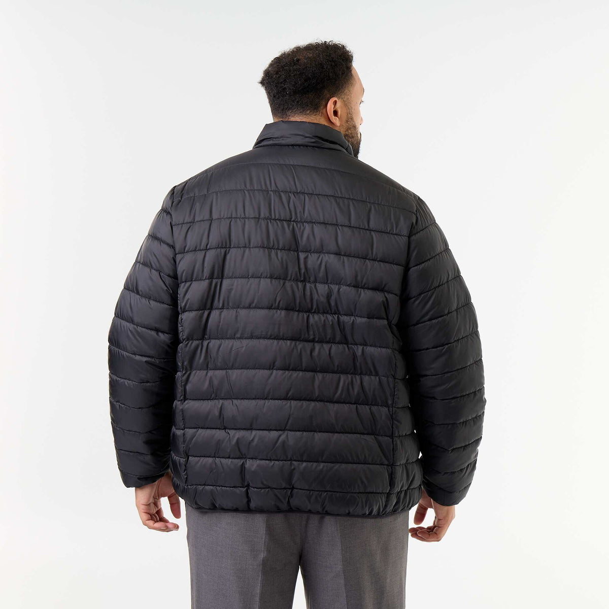 Lightweight Long-Sleeved Puffer Jacket BLACK