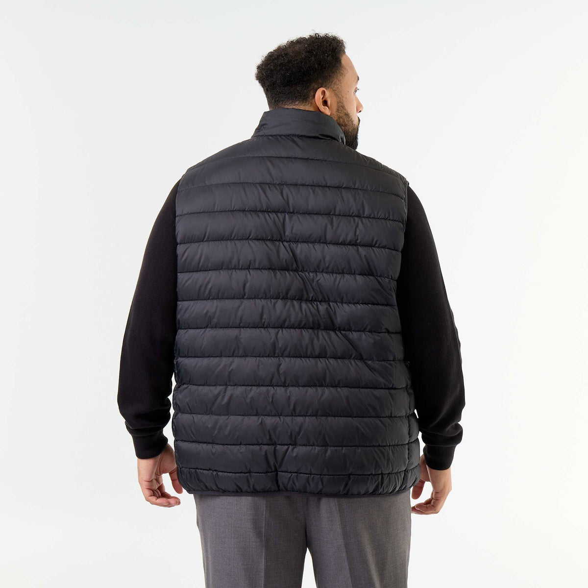 Lightweight sleeveless puffer jacket BLACK