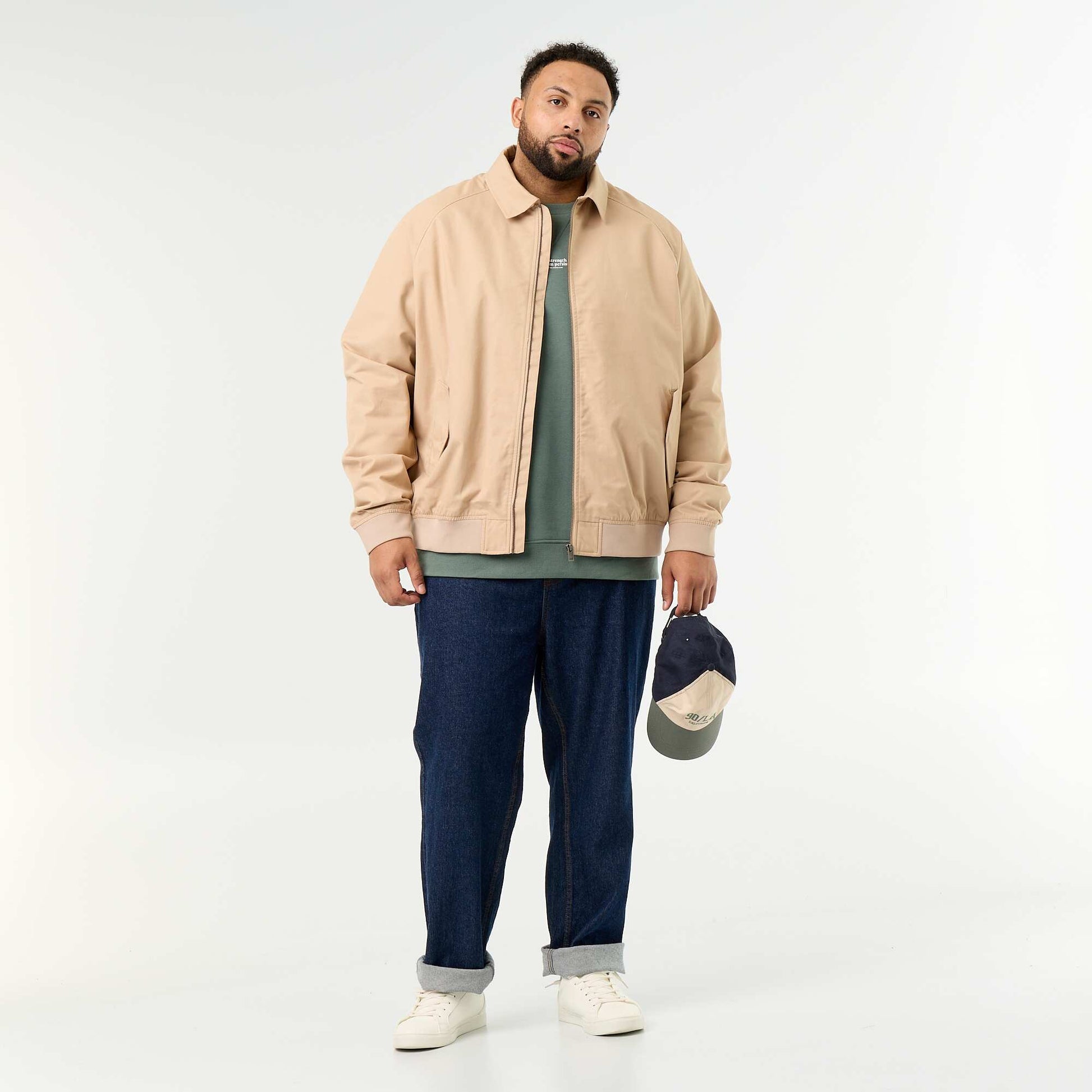 Short plain jacket BEIGE