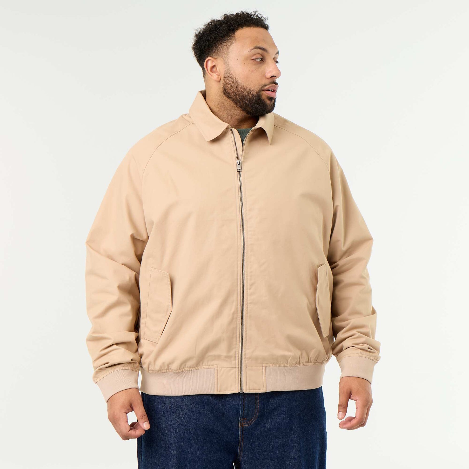 Short plain jacket BEIGE