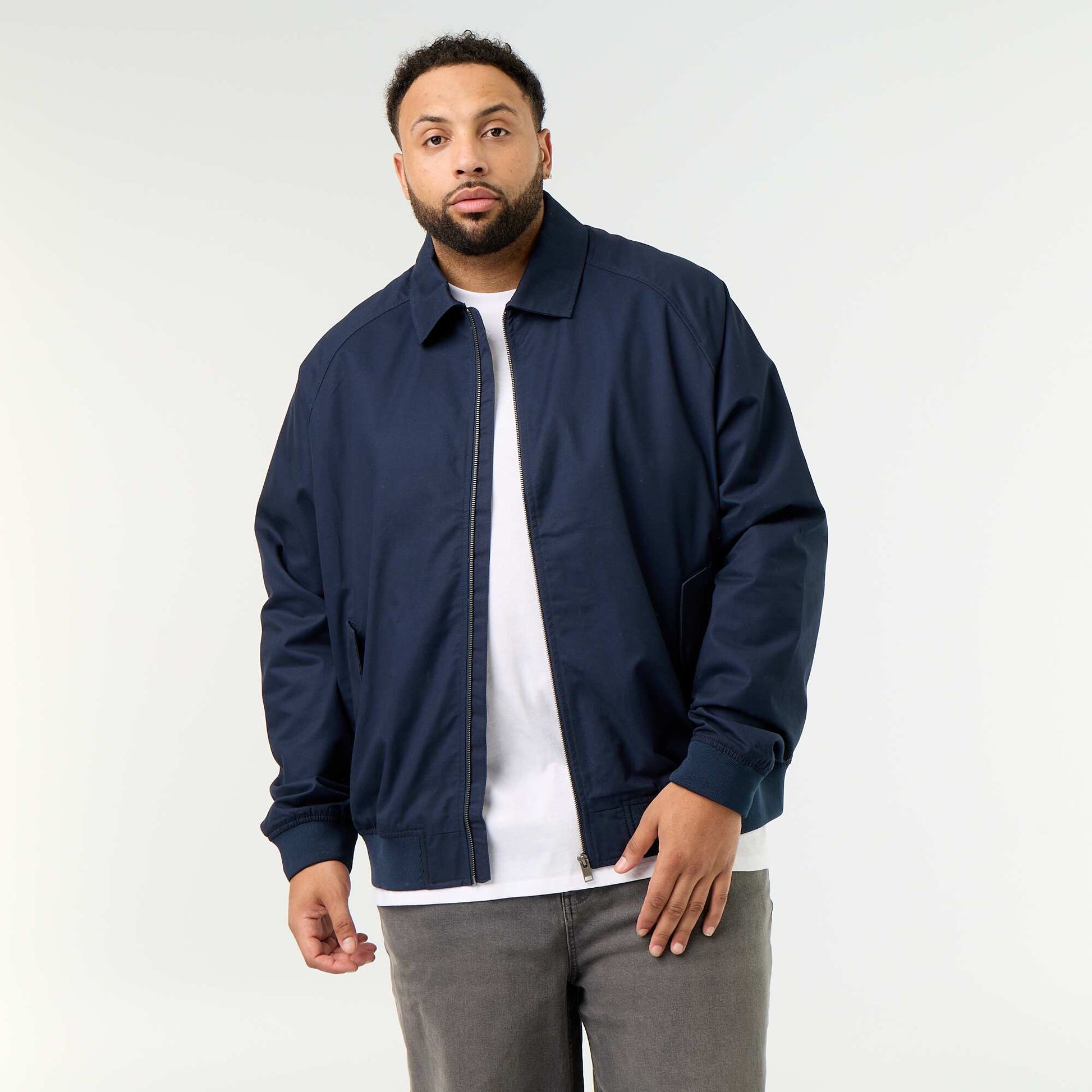 Short plain jacket BLUE