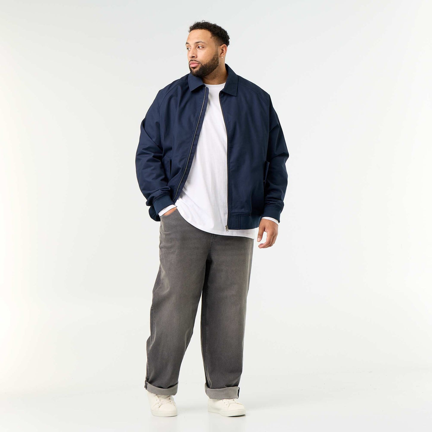 Short plain jacket BLUE