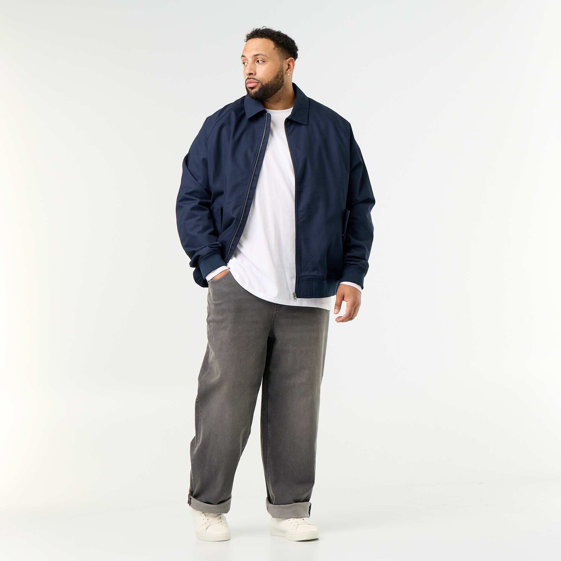 Short plain jacket BLUE
