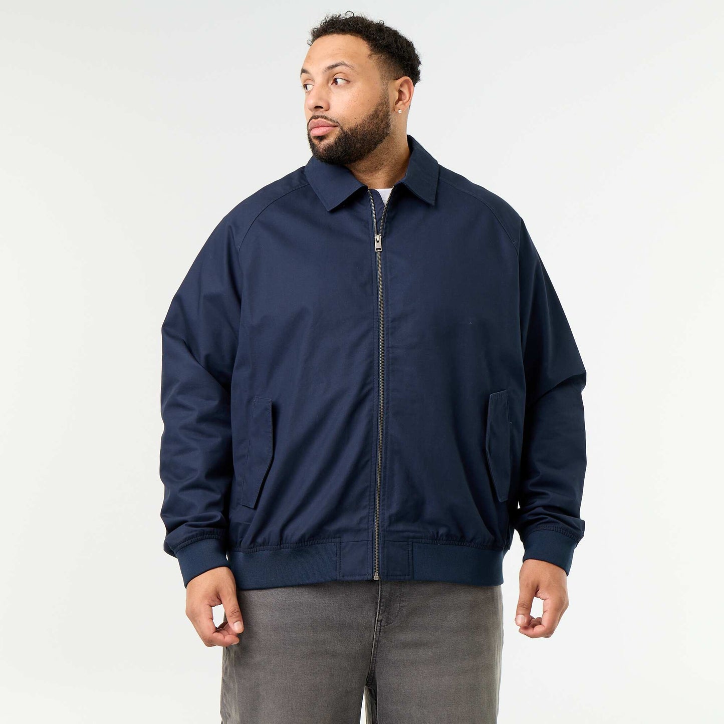 Short plain jacket BLUE