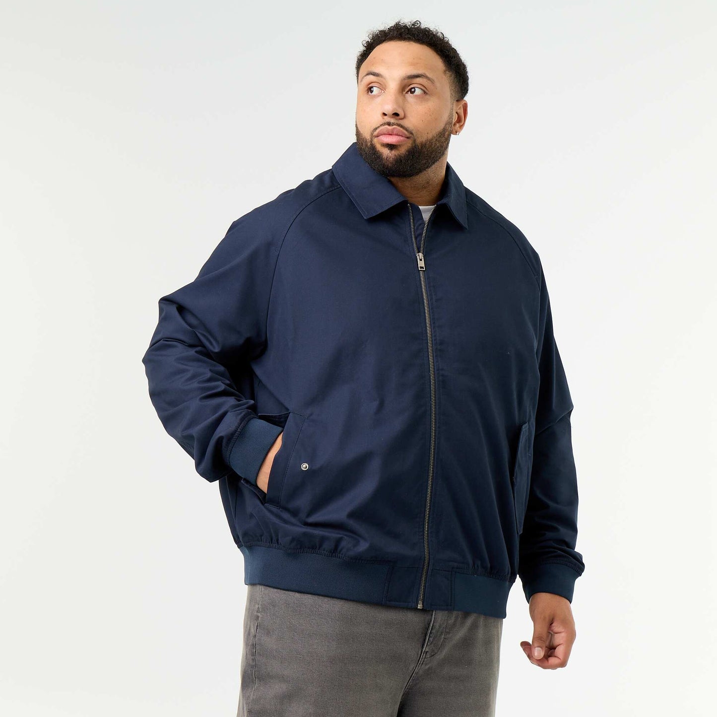 Short plain jacket BLUE