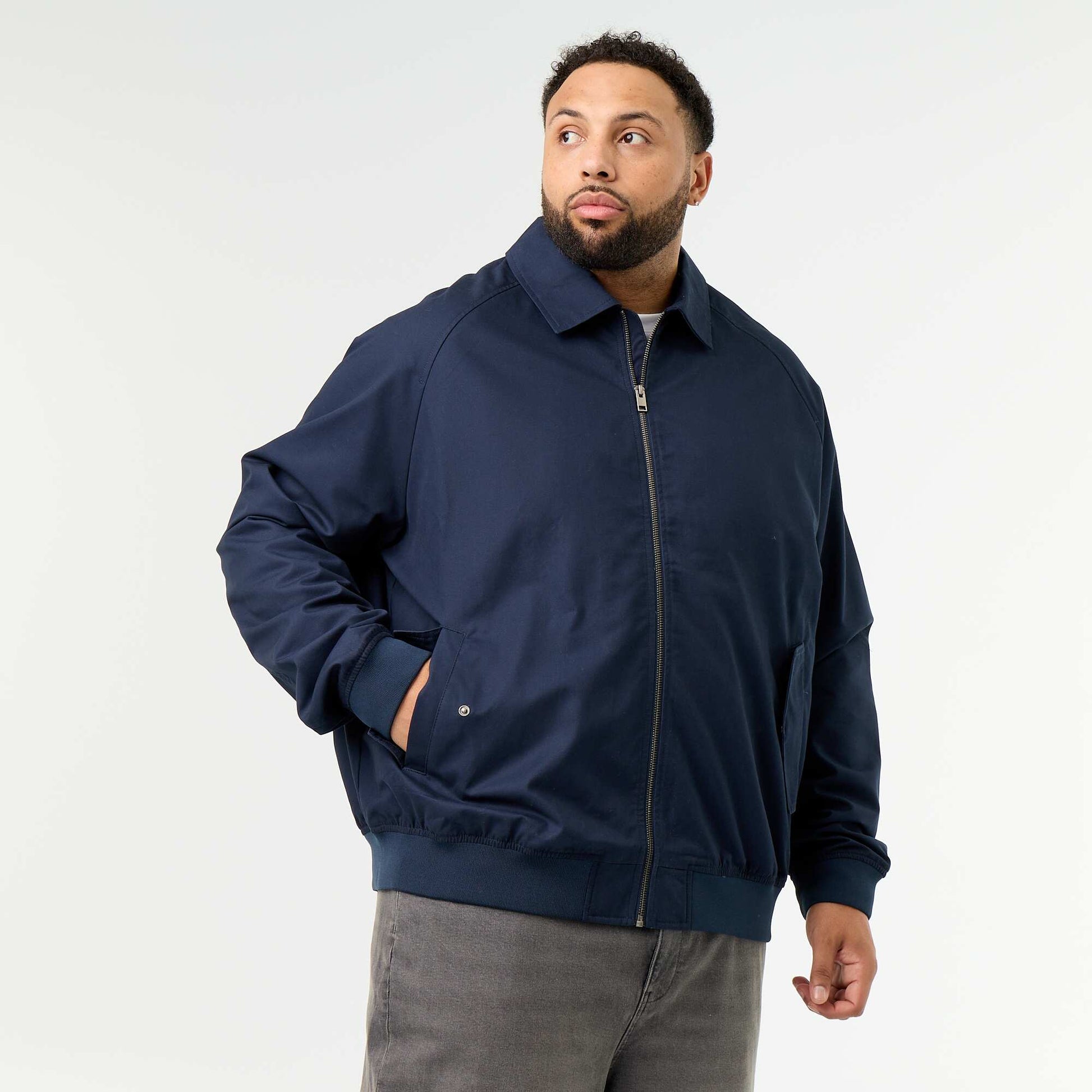 Short plain jacket BLUE