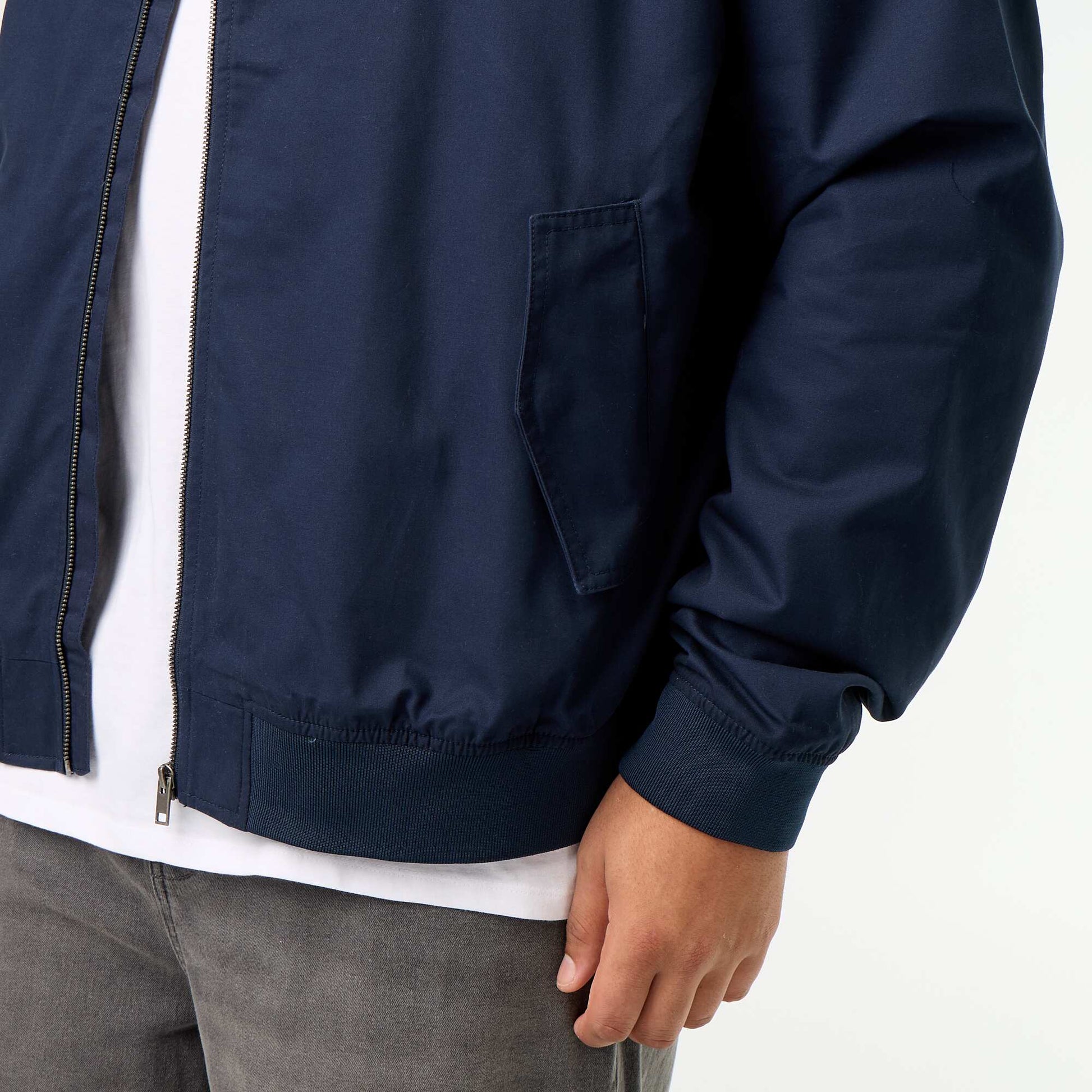 Short plain jacket BLUE