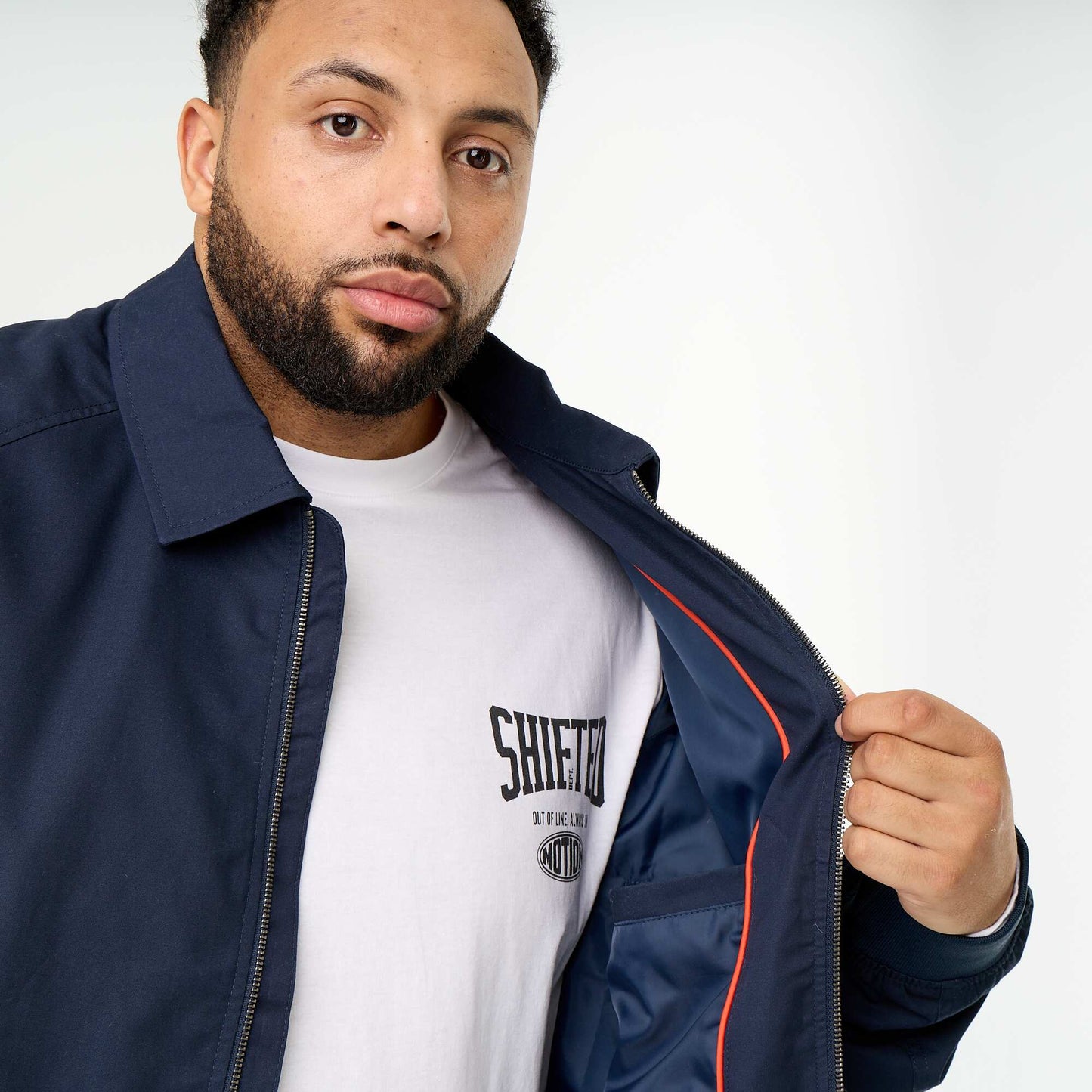 Short plain jacket BLUE