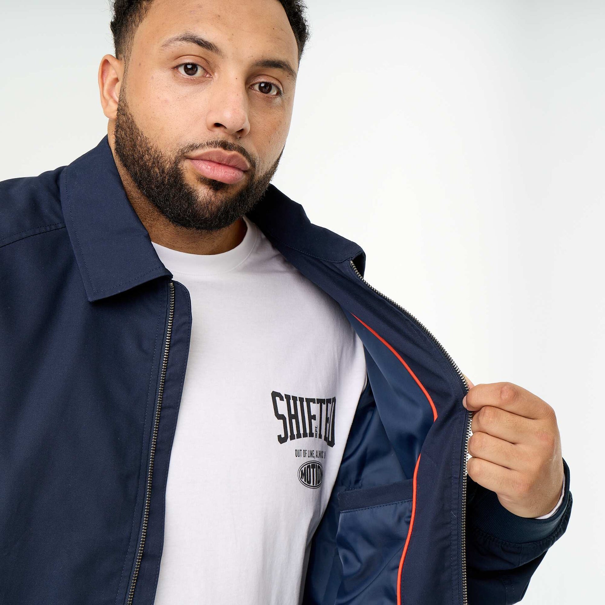 Short plain jacket BLUE
