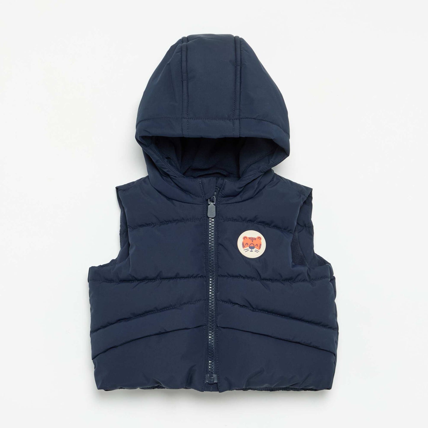 Quilted Hooded Sleeveless Puffer Jacket BLUE