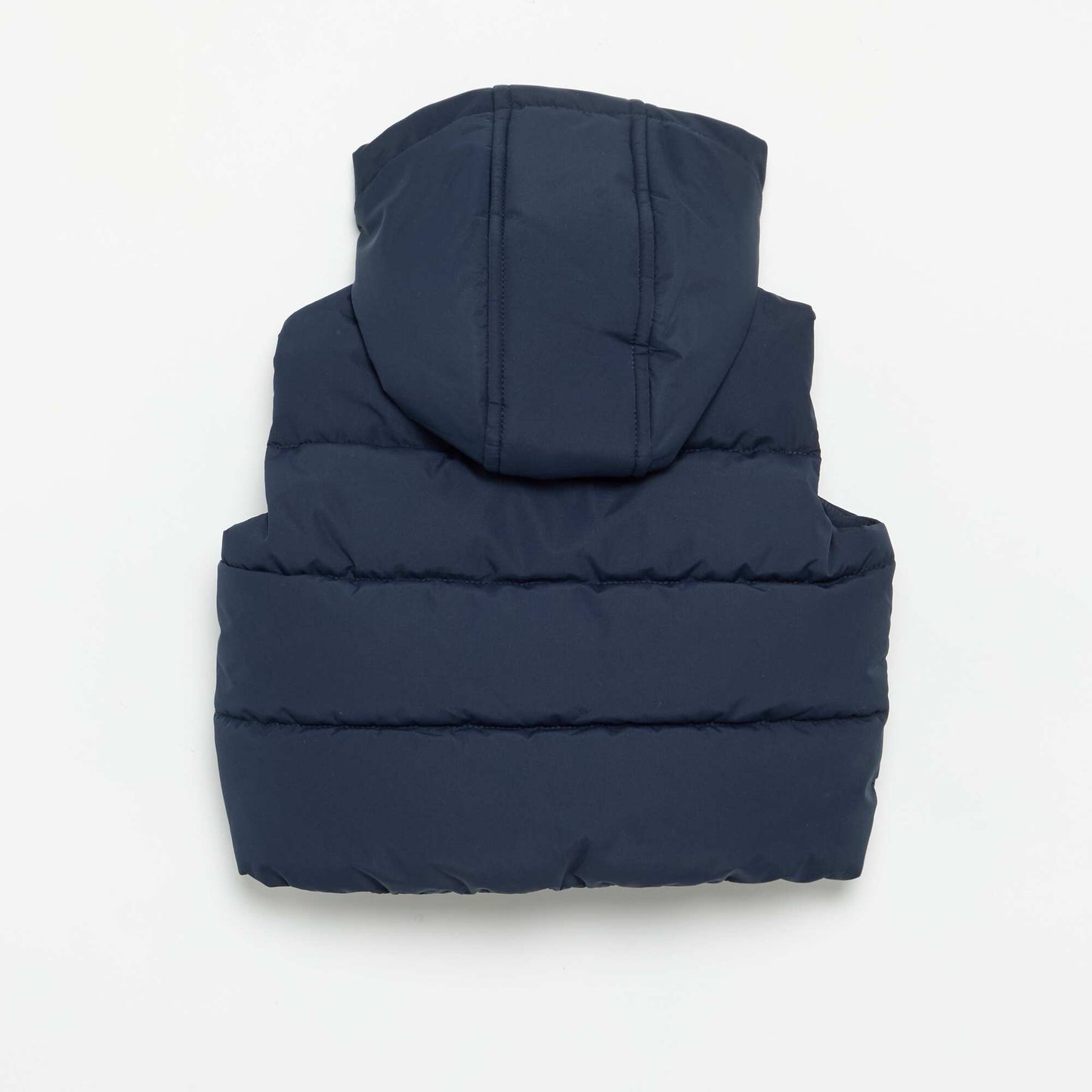 Quilted Hooded Sleeveless Puffer Jacket BLUE