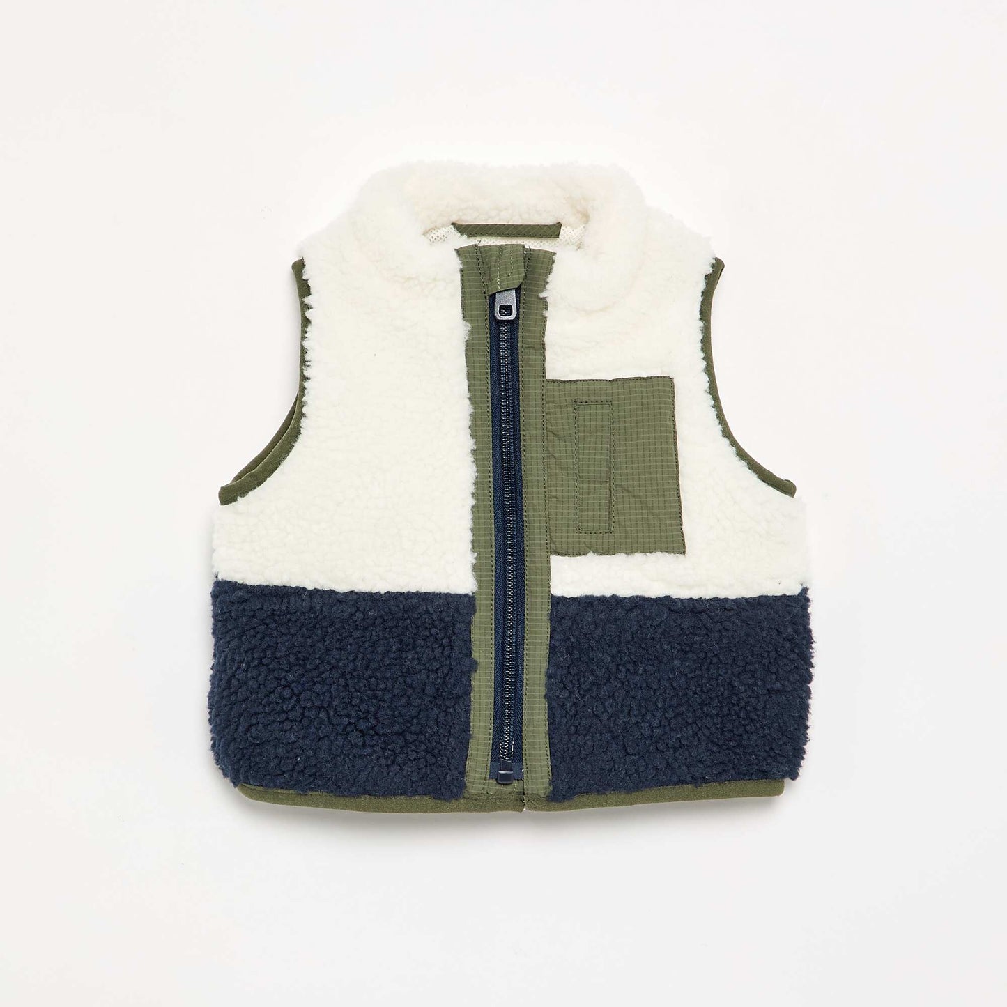 Sleeveless Teddy Fleece Jacket BEIGE