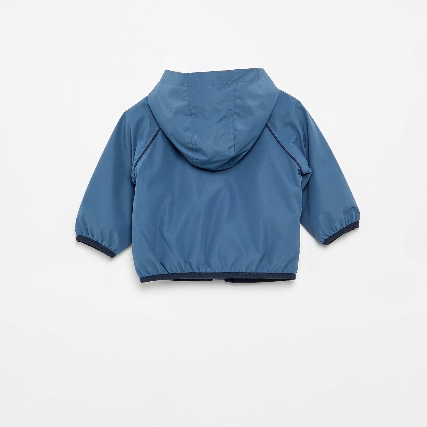 Checked hooded windbreaker BLUE