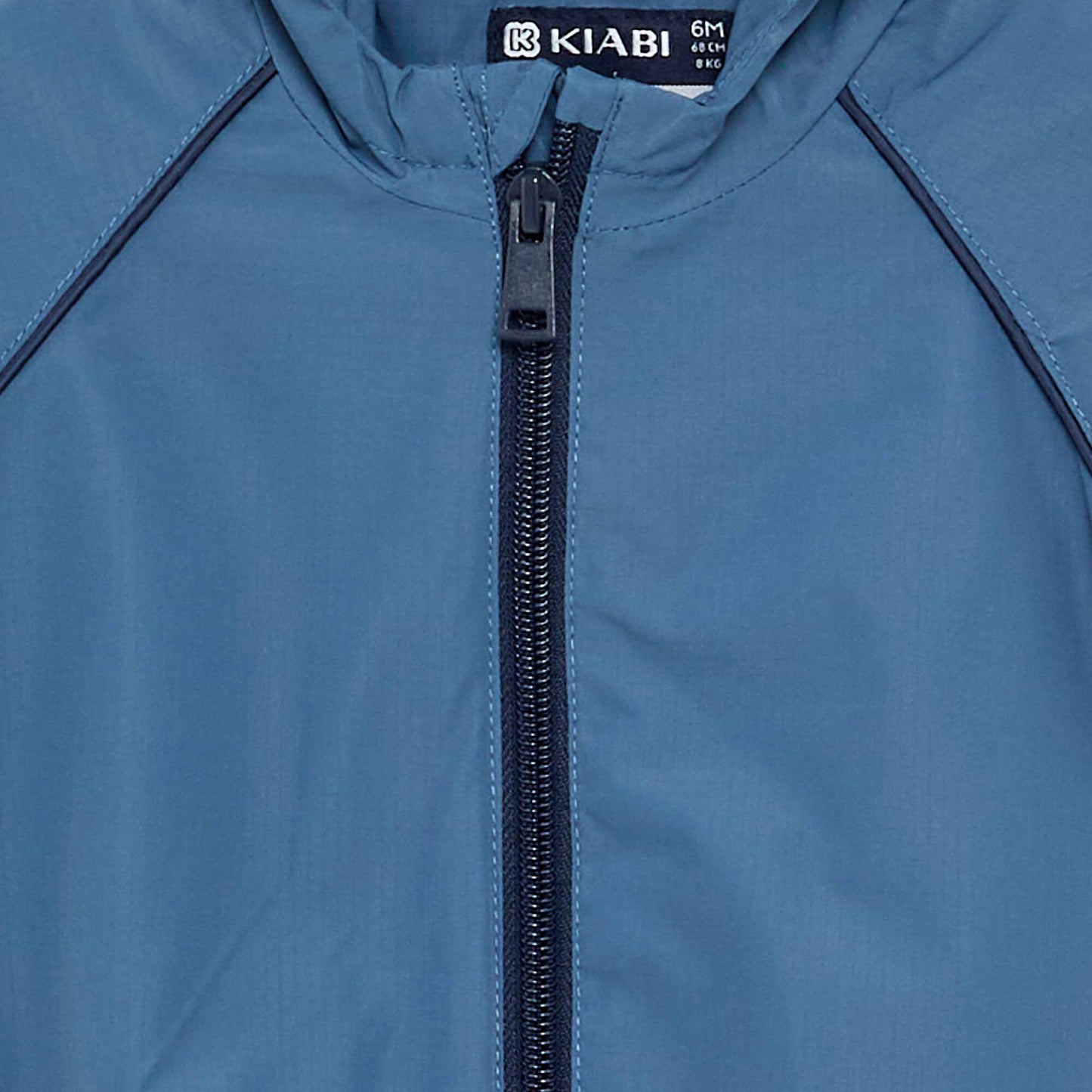 Checked hooded windbreaker BLUE