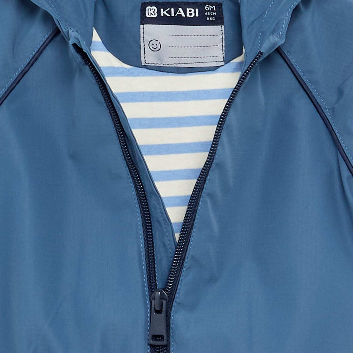Checked hooded windbreaker BLUE