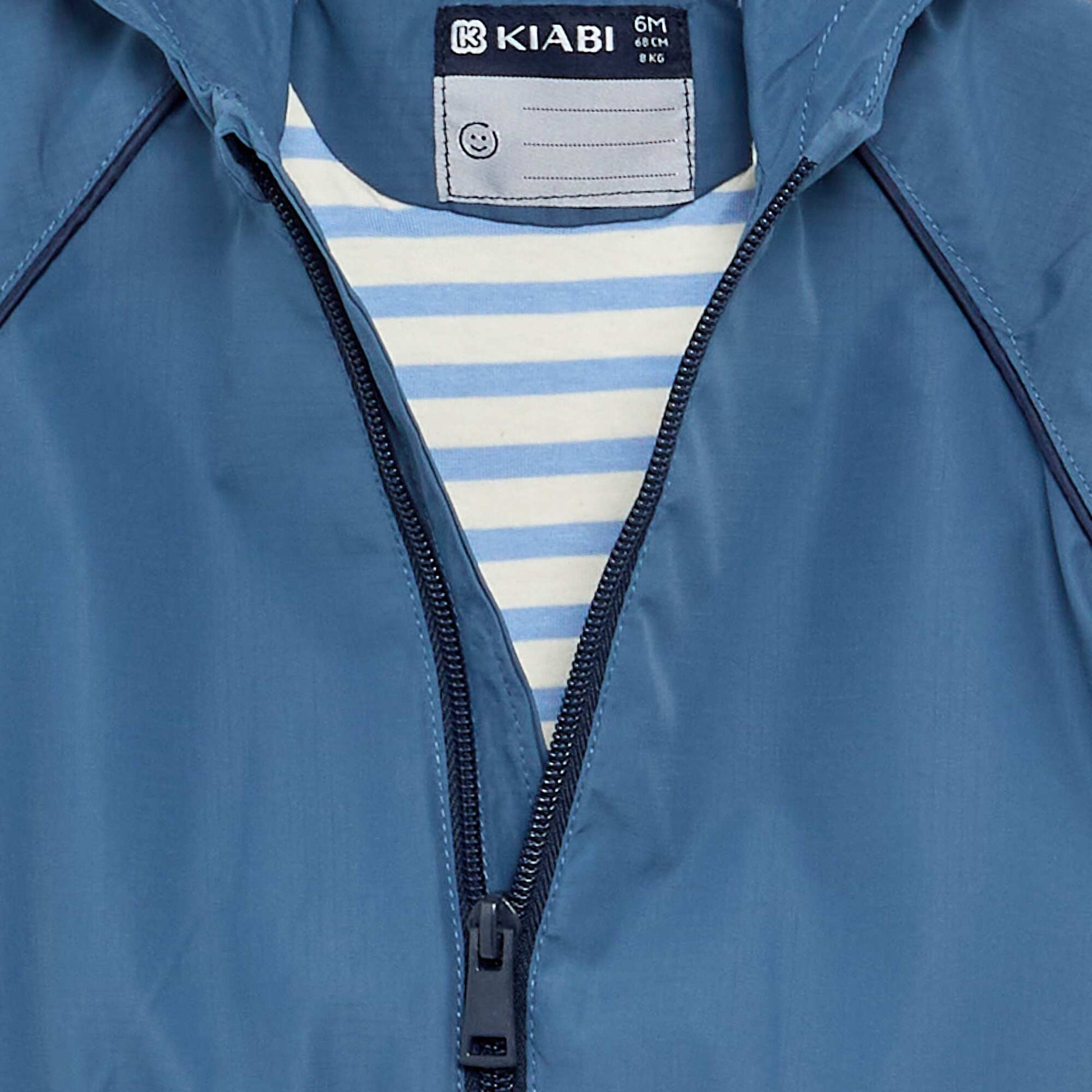 Checked hooded windbreaker BLUE