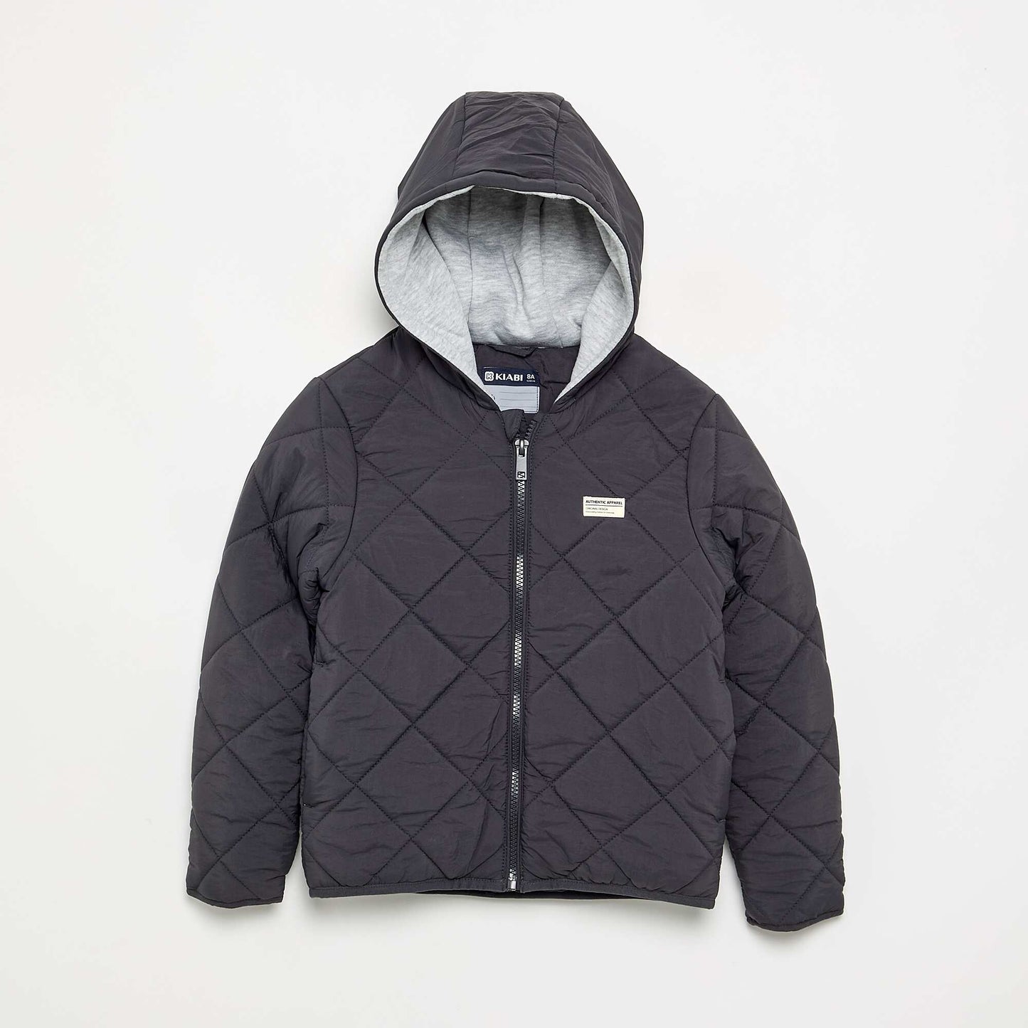 Hooded quilted jacket BLACK