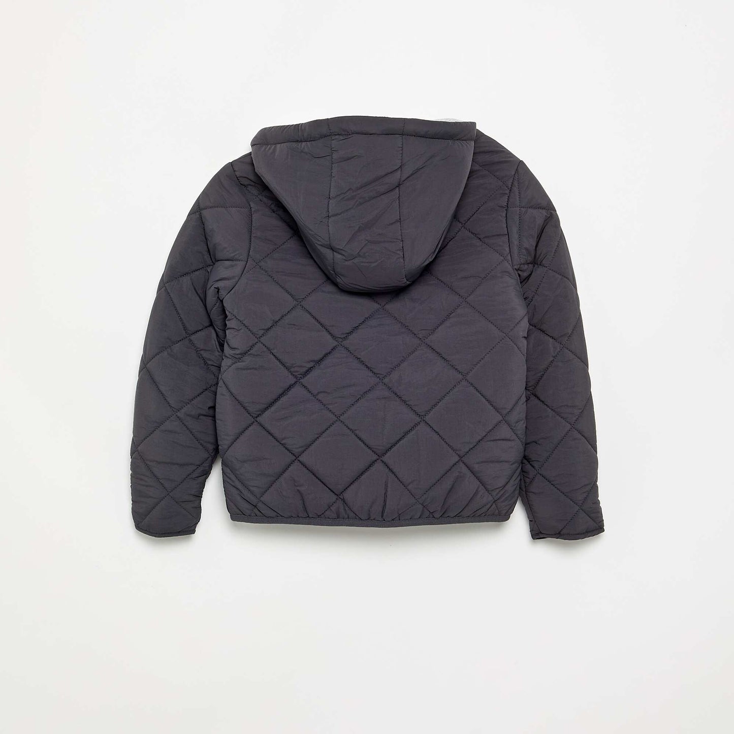 Hooded quilted jacket BLACK