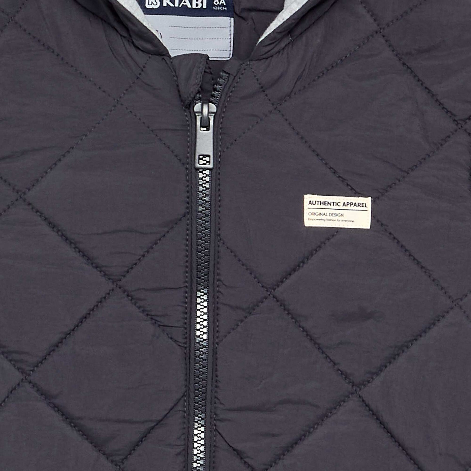 Hooded quilted jacket BLACK