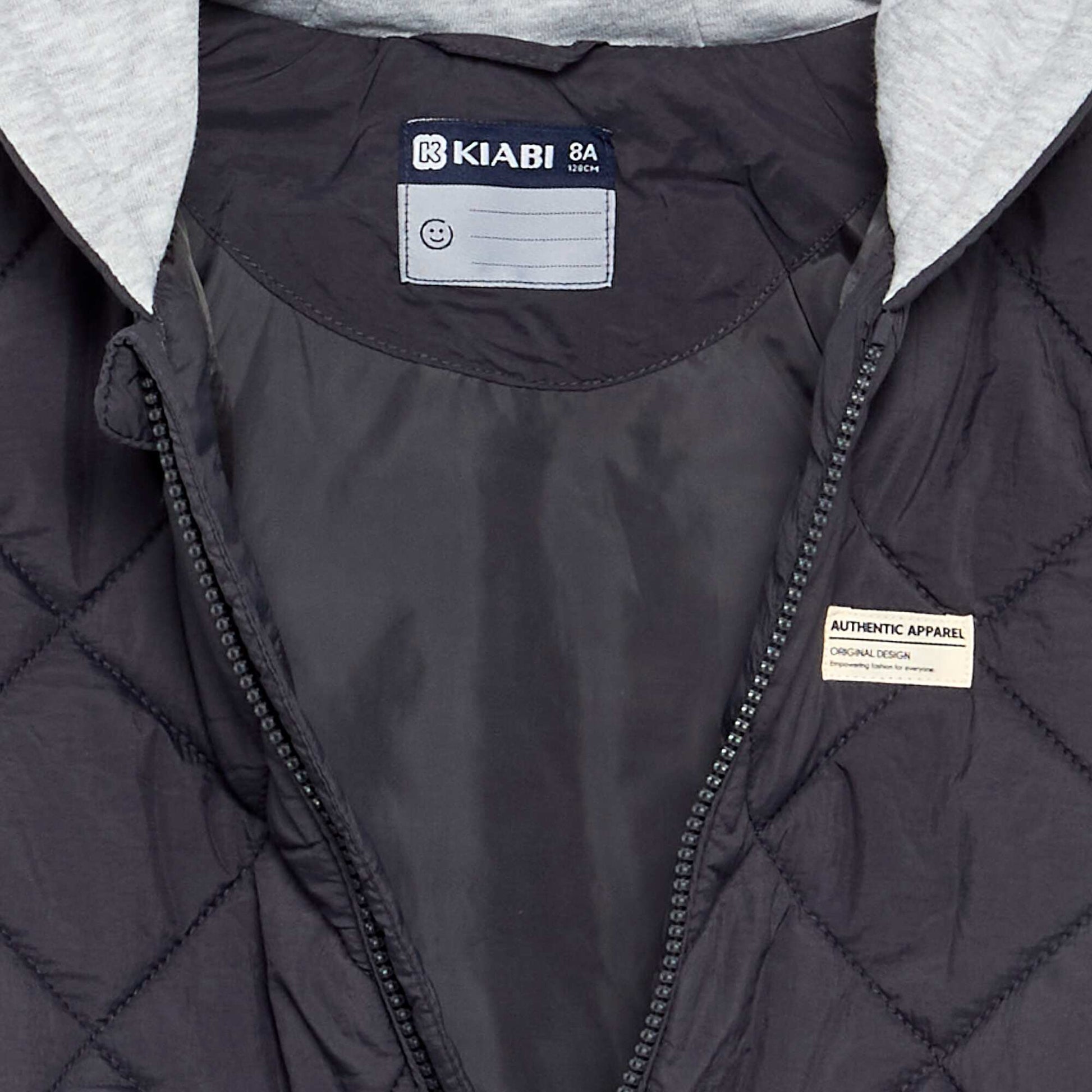 Hooded quilted jacket BLACK