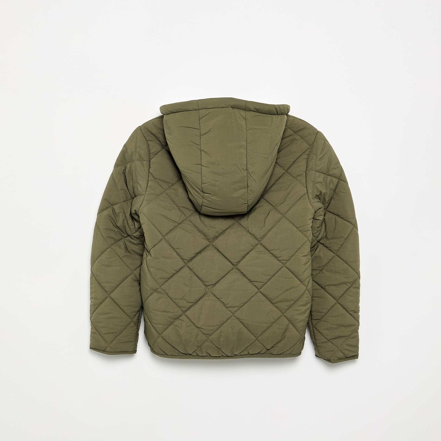 Hooded quilted jacket KHAKI