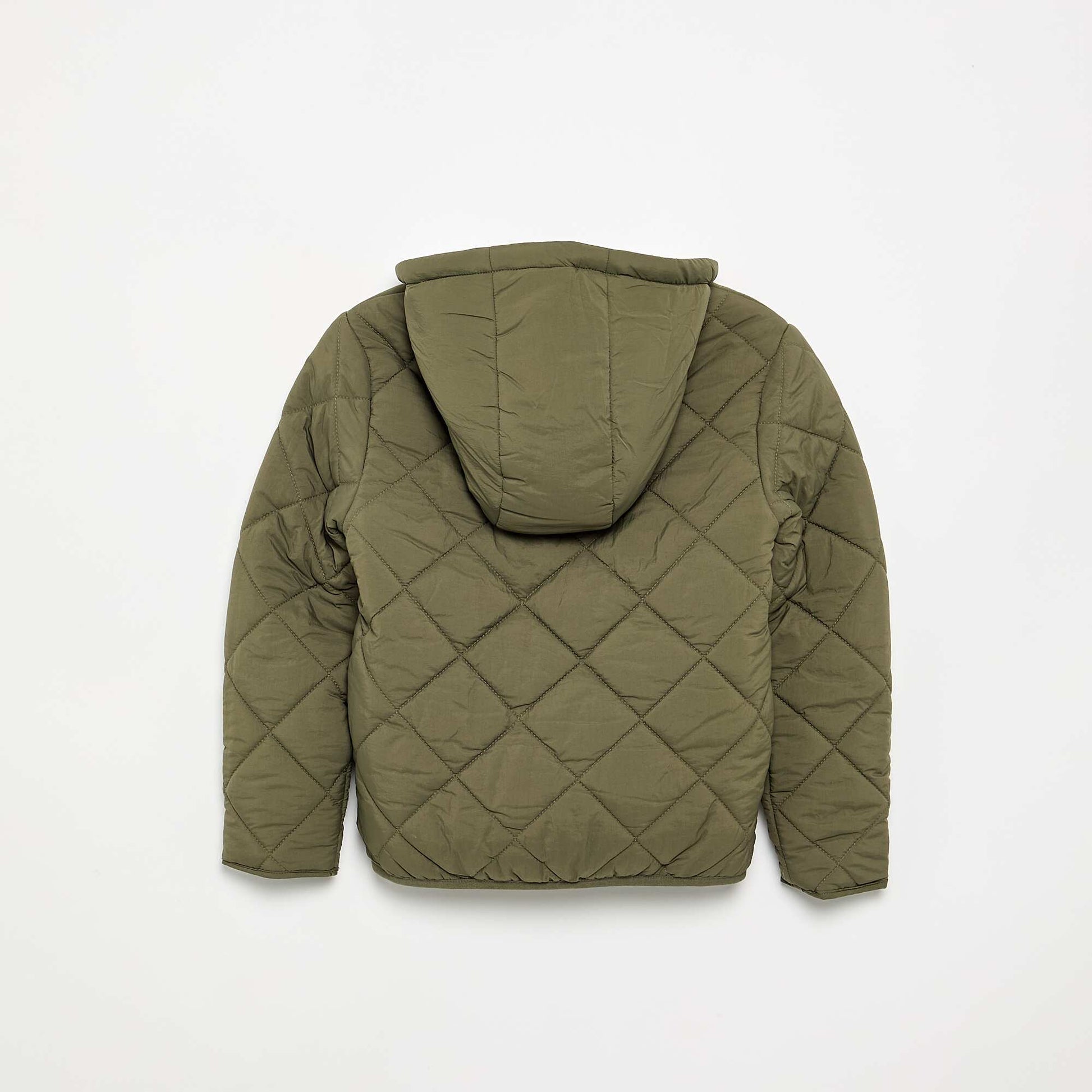 Hooded quilted jacket KHAKI