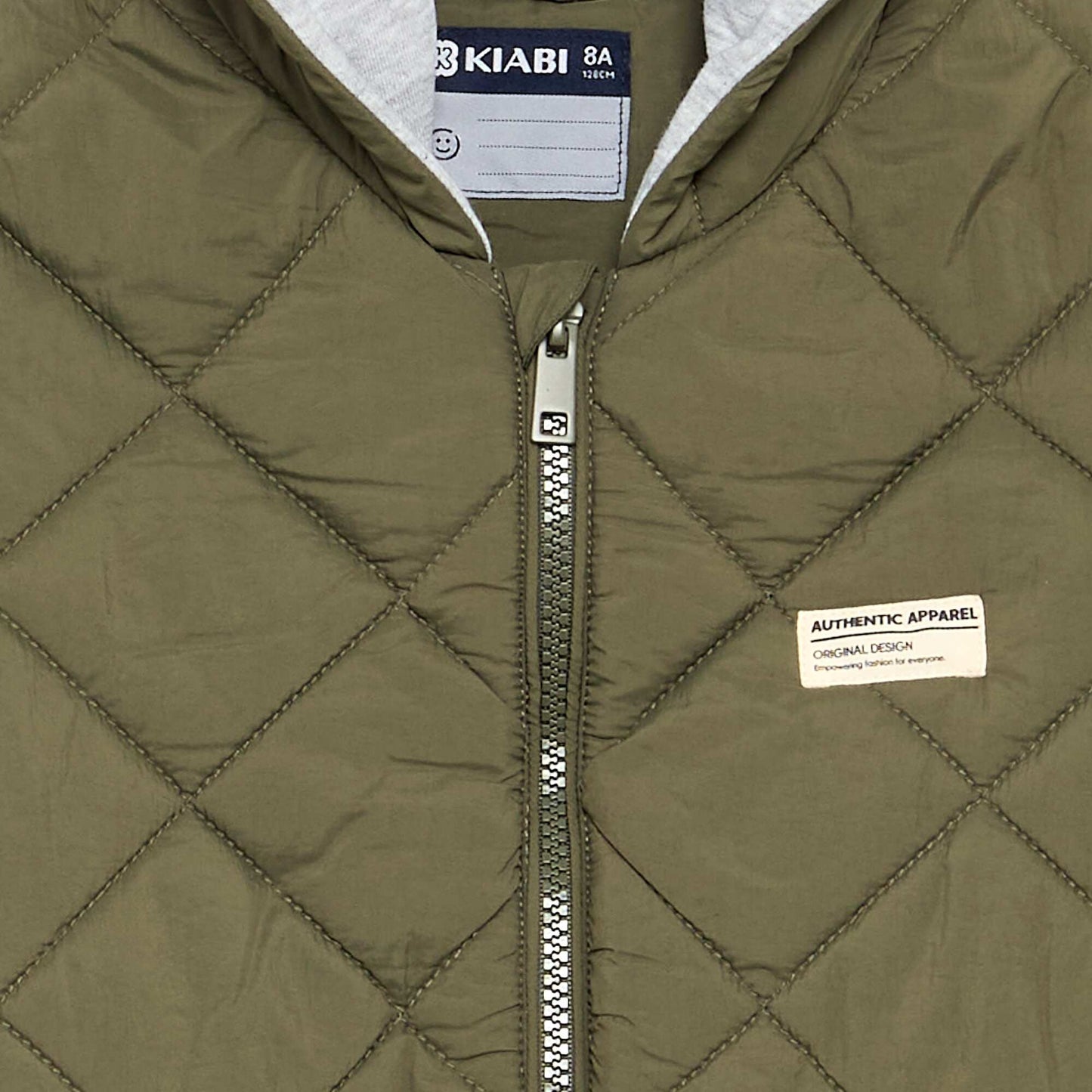 Hooded quilted jacket KHAKI