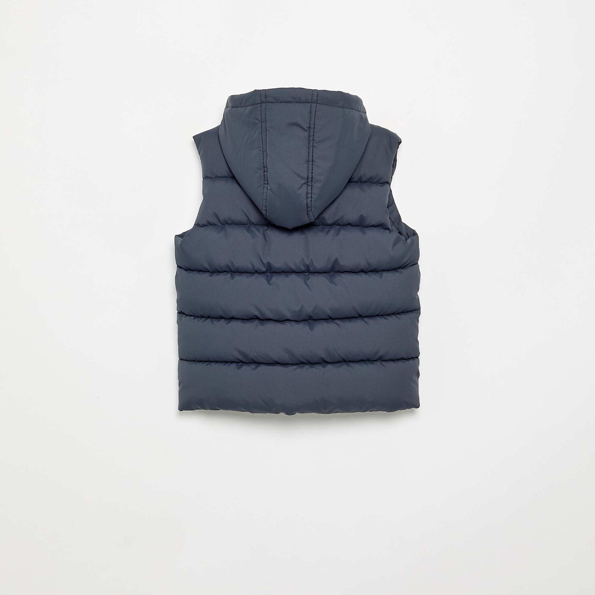Hooded Sleeveless Puffer Jacket BLUE