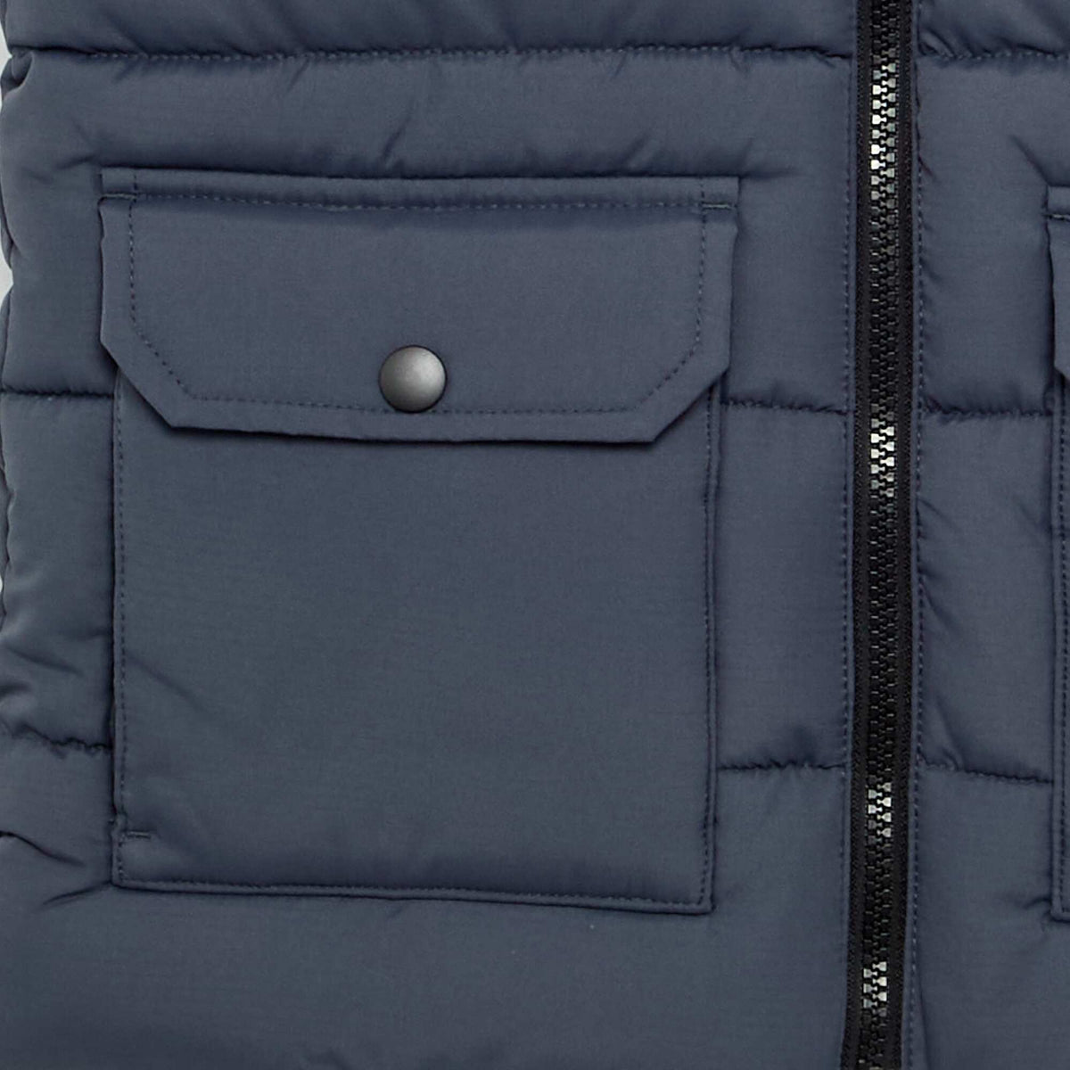 Hooded Sleeveless Puffer Jacket BLUE