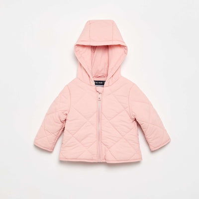 Hooded quilted jacket PINK