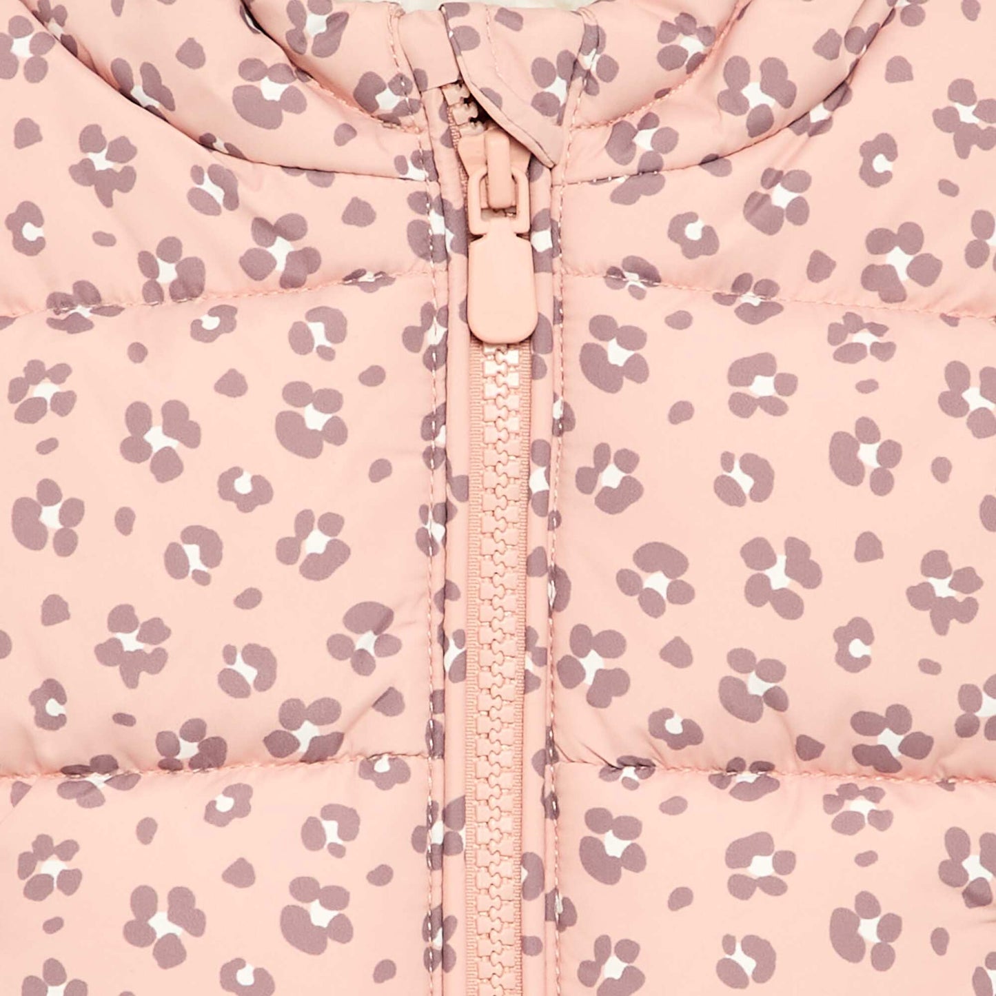 Printed sleeveless hooded puffer jacket ORANGE