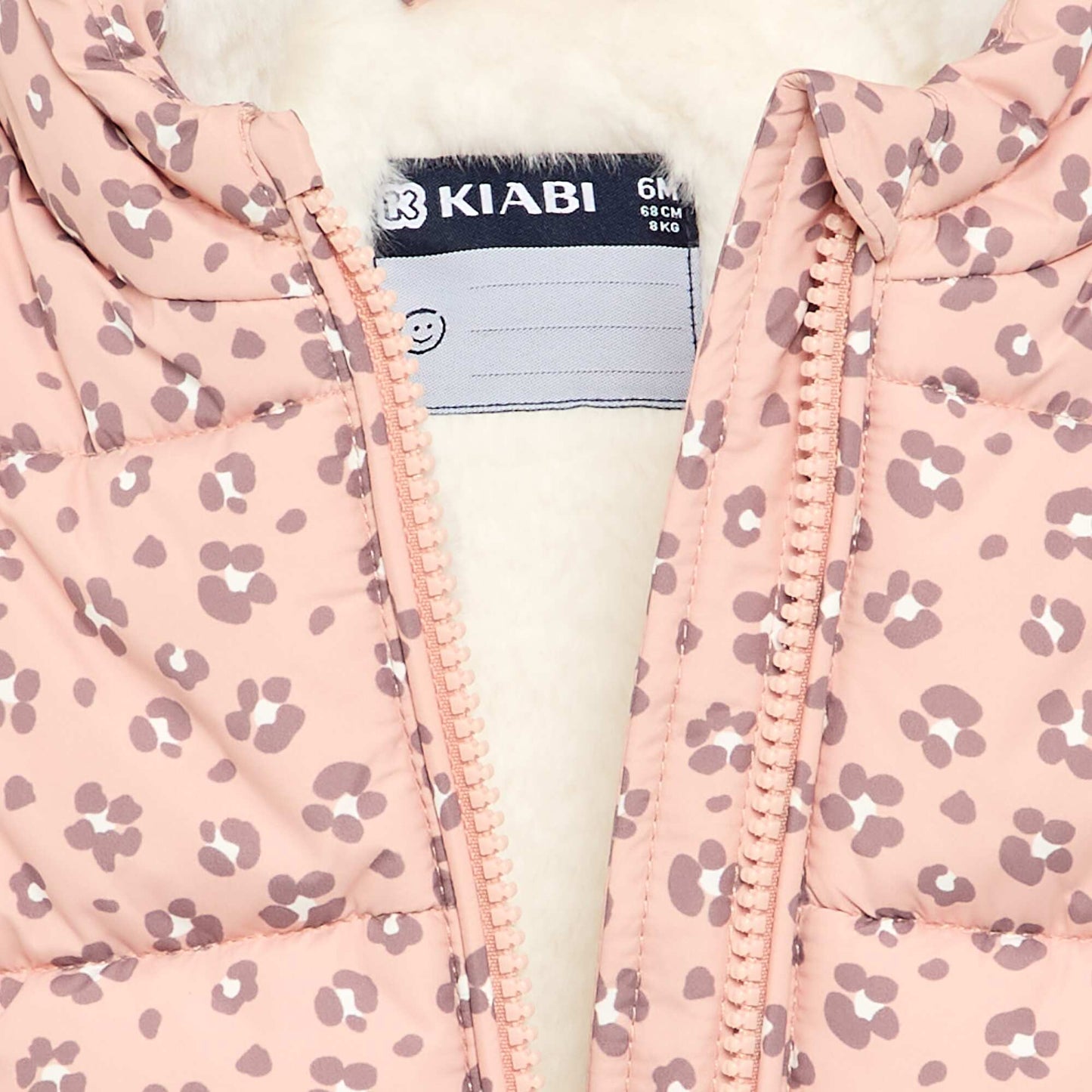 Printed sleeveless hooded puffer jacket ORANGE