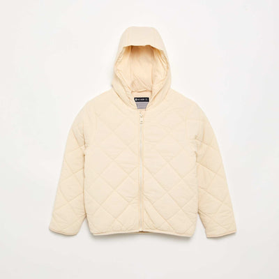 Hooded padded jacket BEIGE