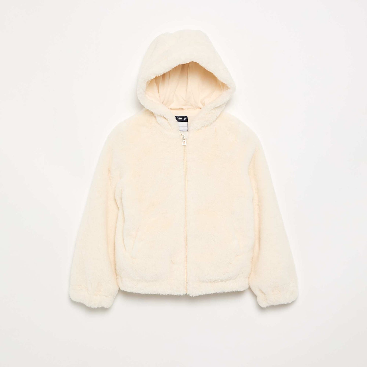 Hooded faux fur jacket WHITE
