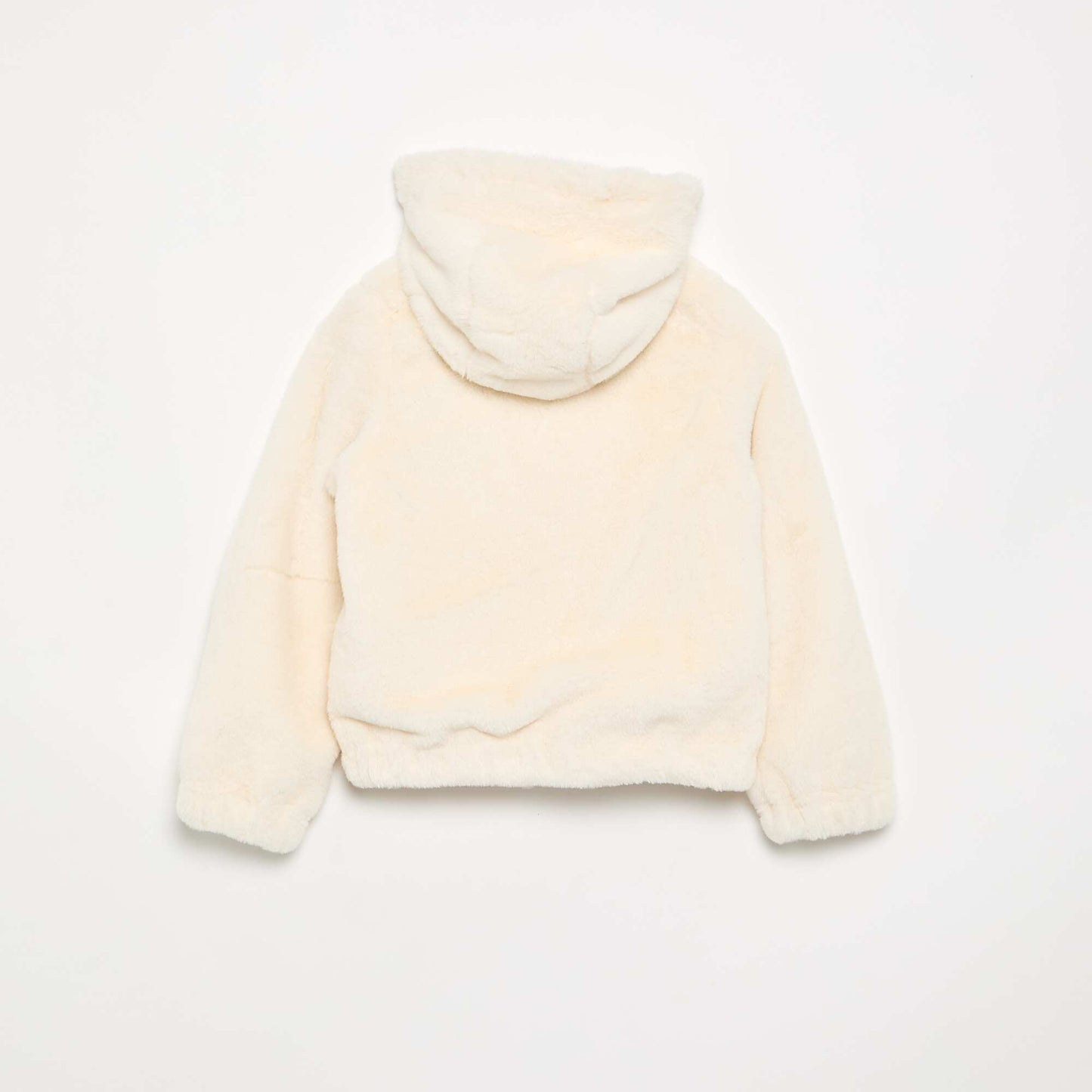 Hooded faux fur jacket WHITE