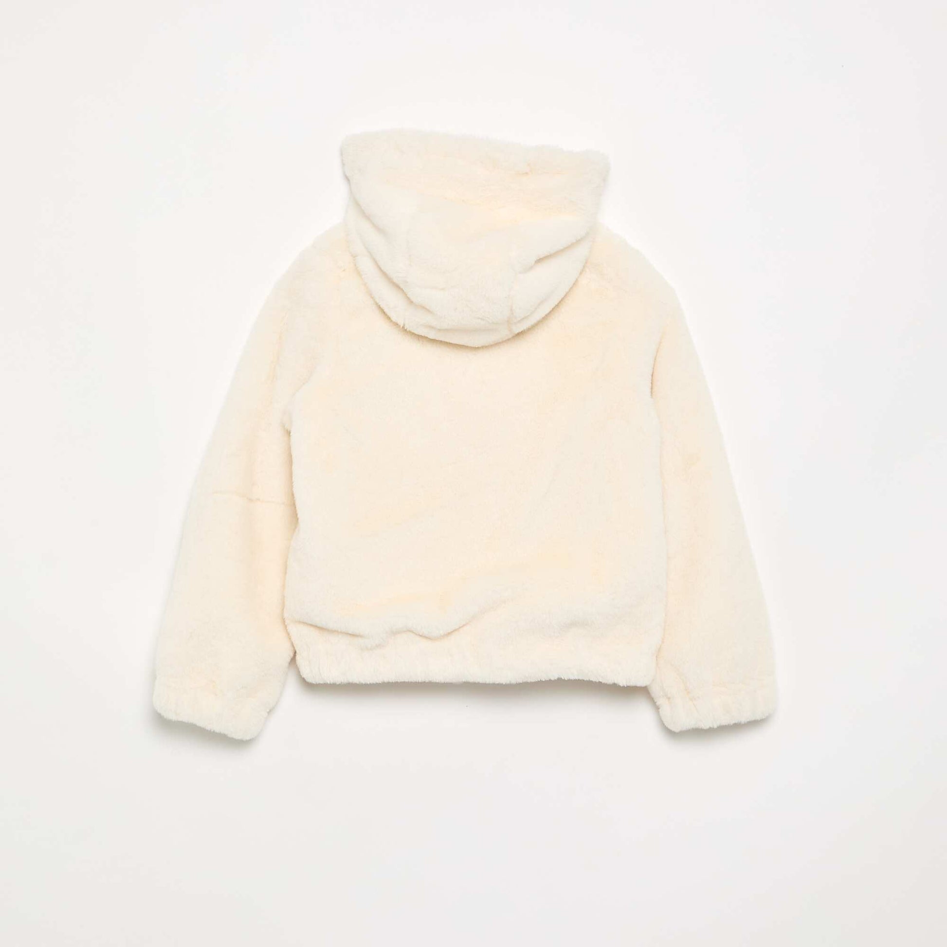 Hooded faux fur jacket WHITE