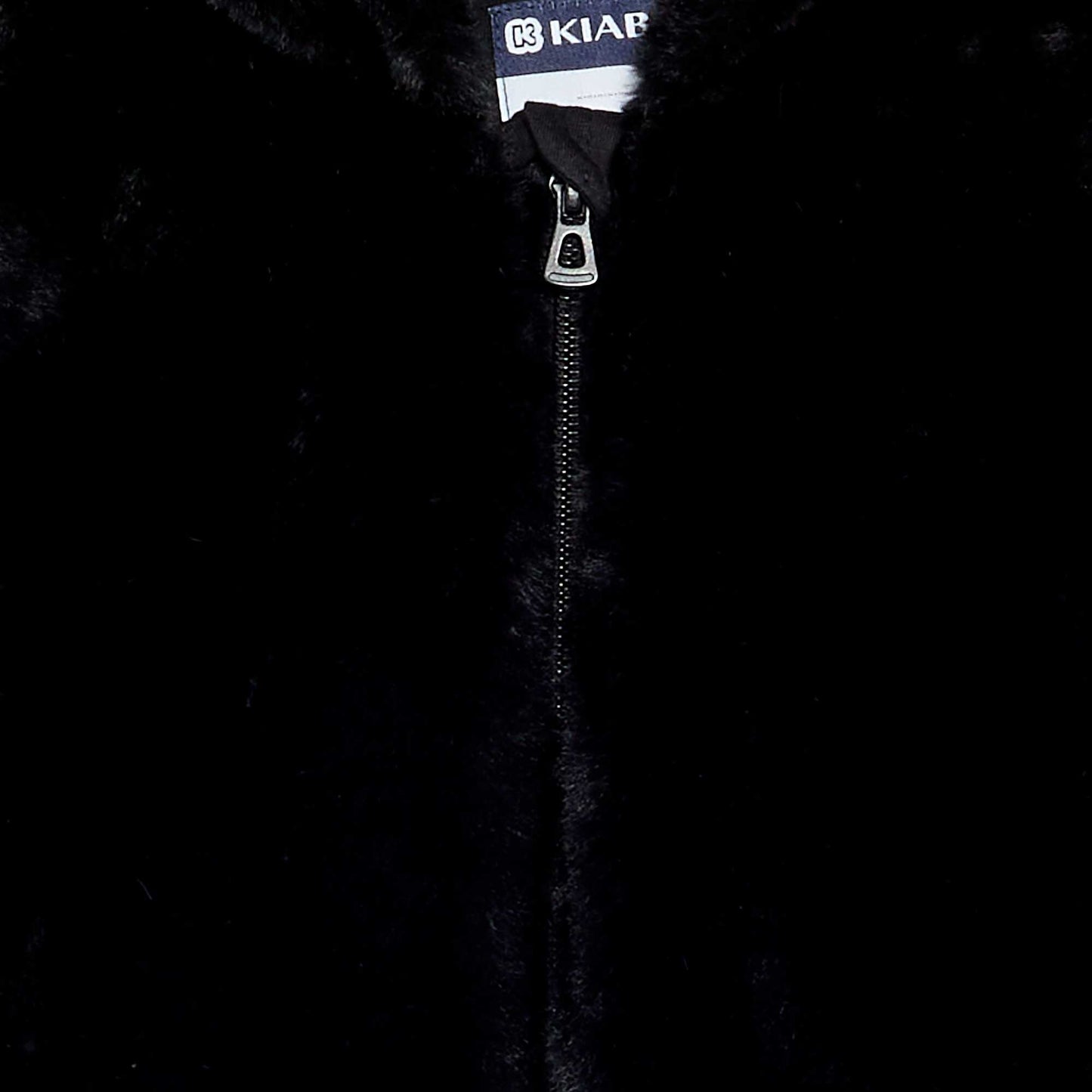 Hooded faux fur jacket BLACK