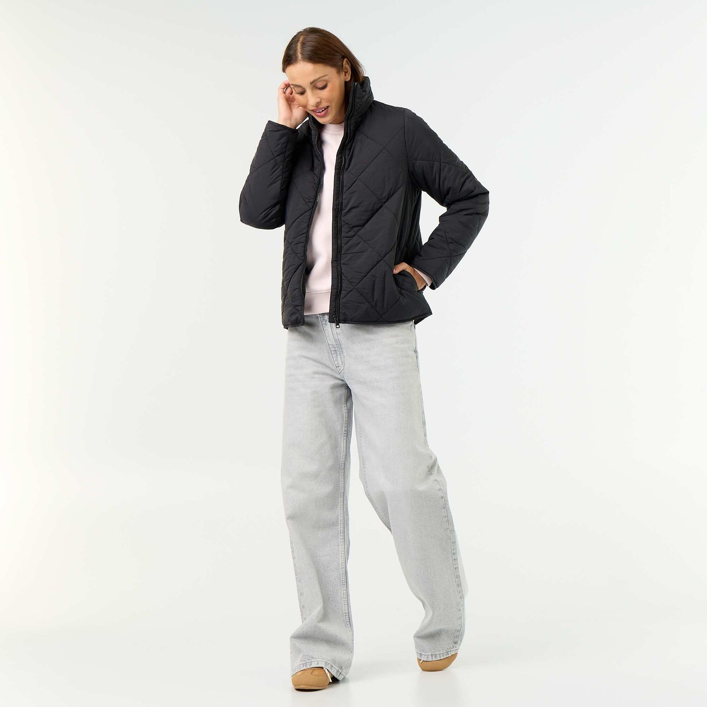 Quilted Water-Repellent Jacket BLACK