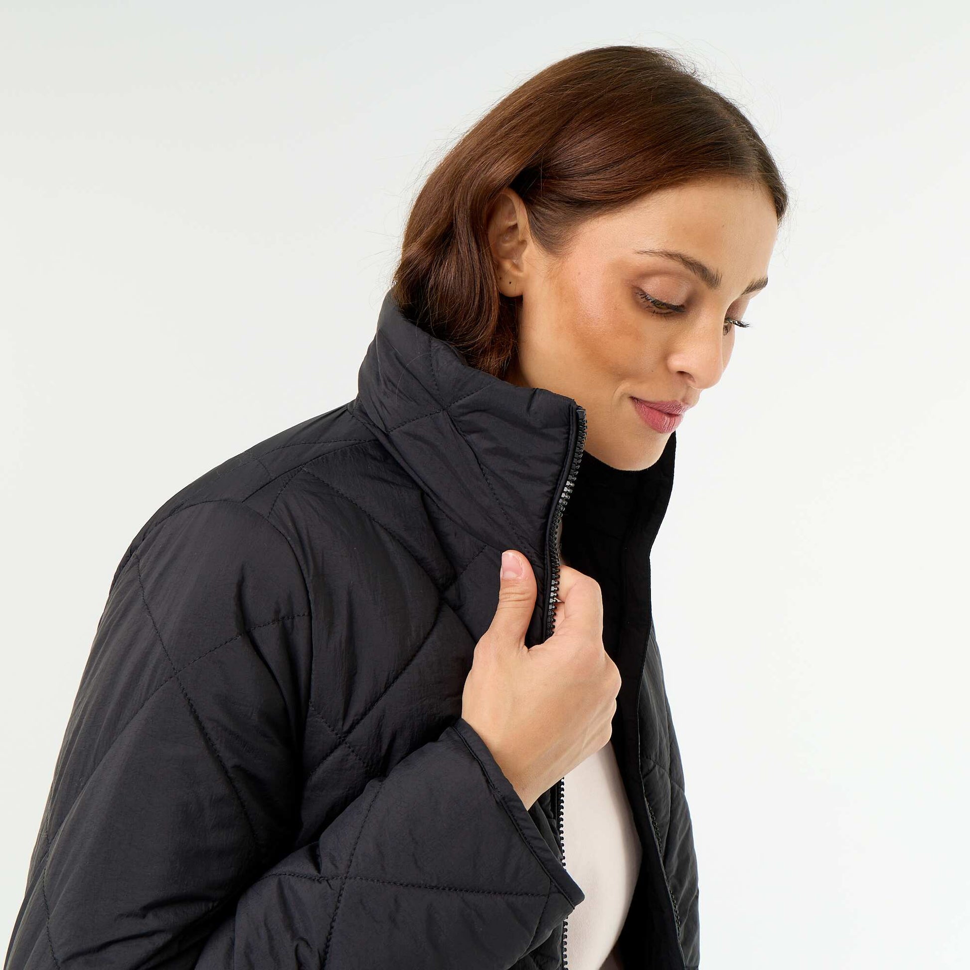 Quilted Water-Repellent Jacket BLACK