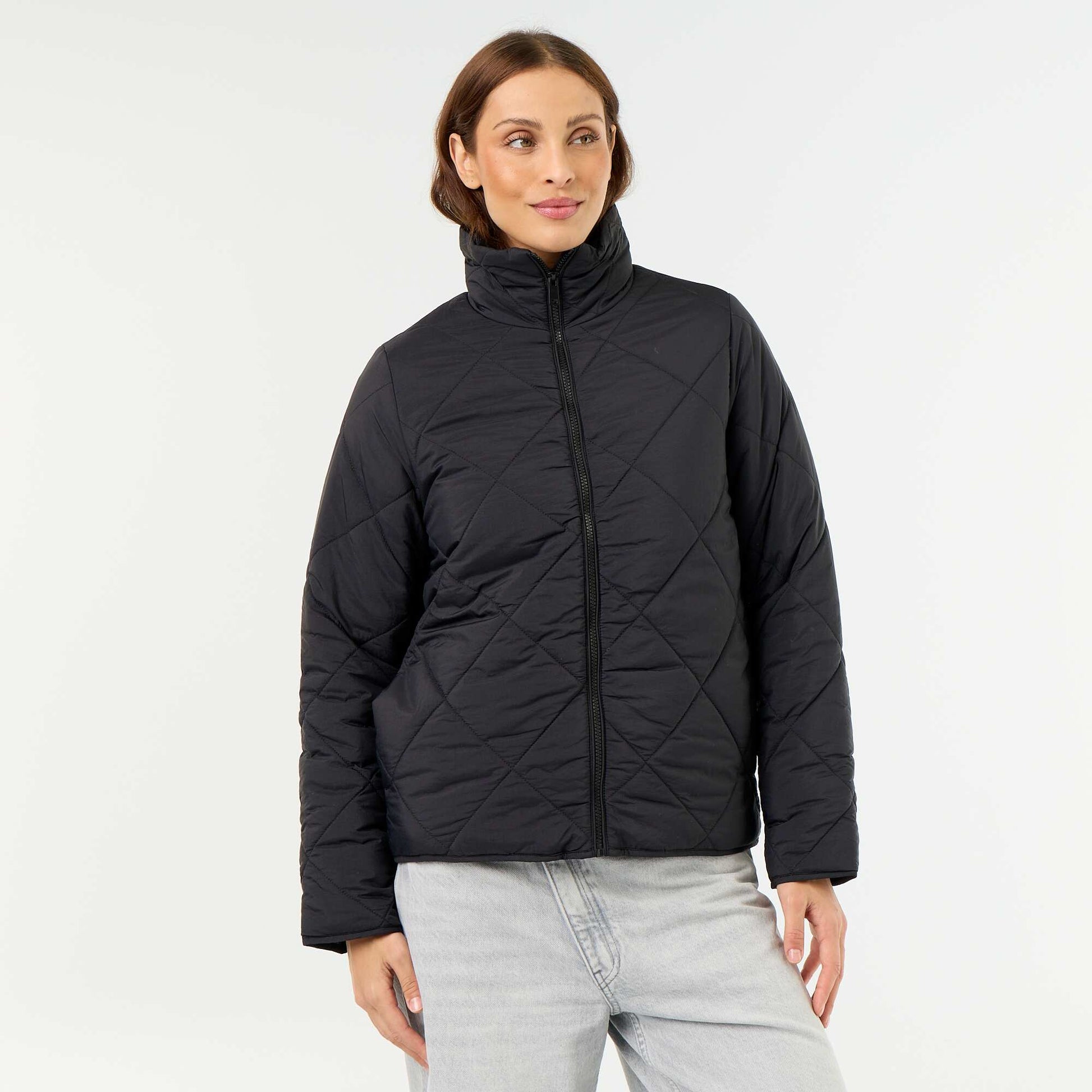Quilted Water-Repellent Jacket BLACK
