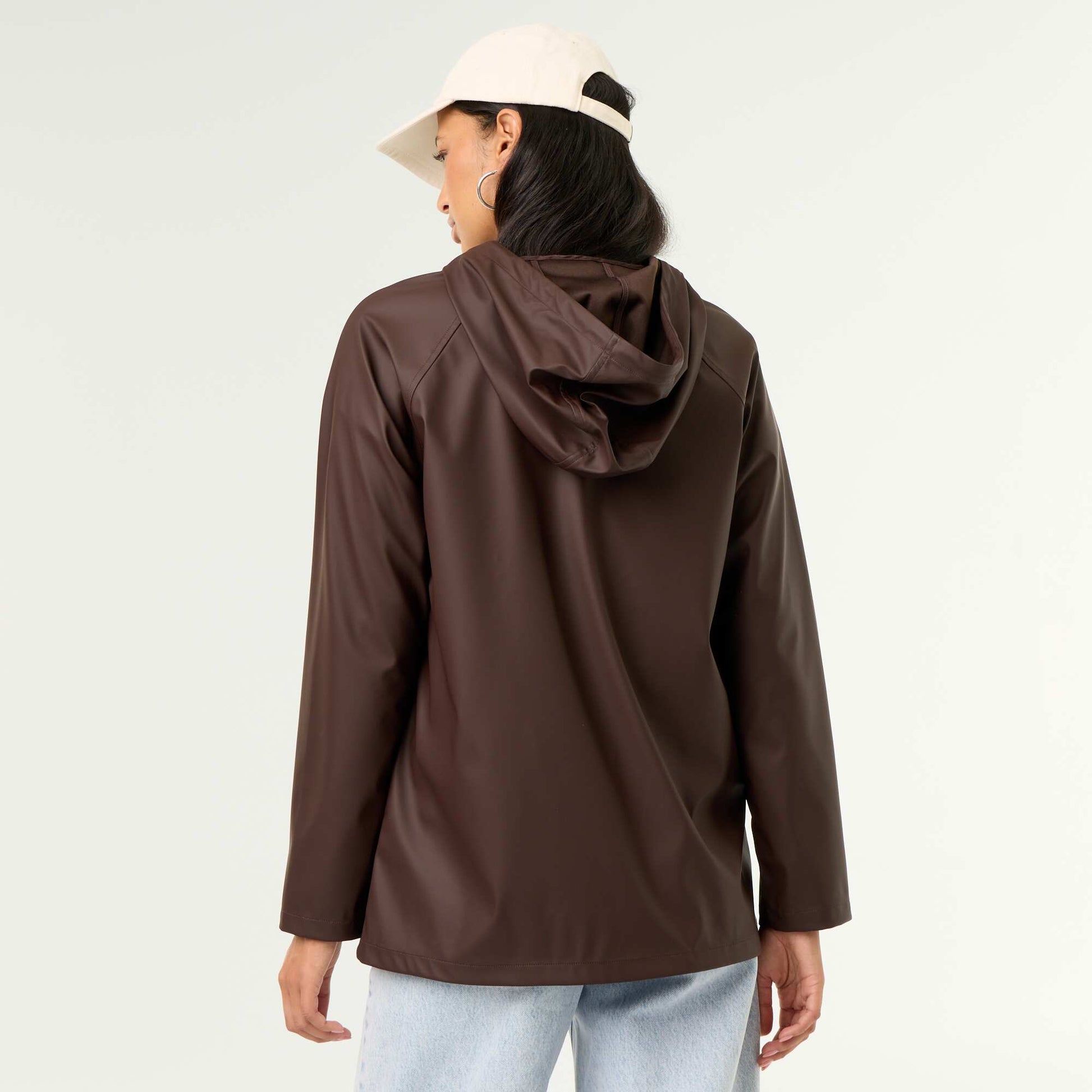 Water-repellent hooded parka BROWN